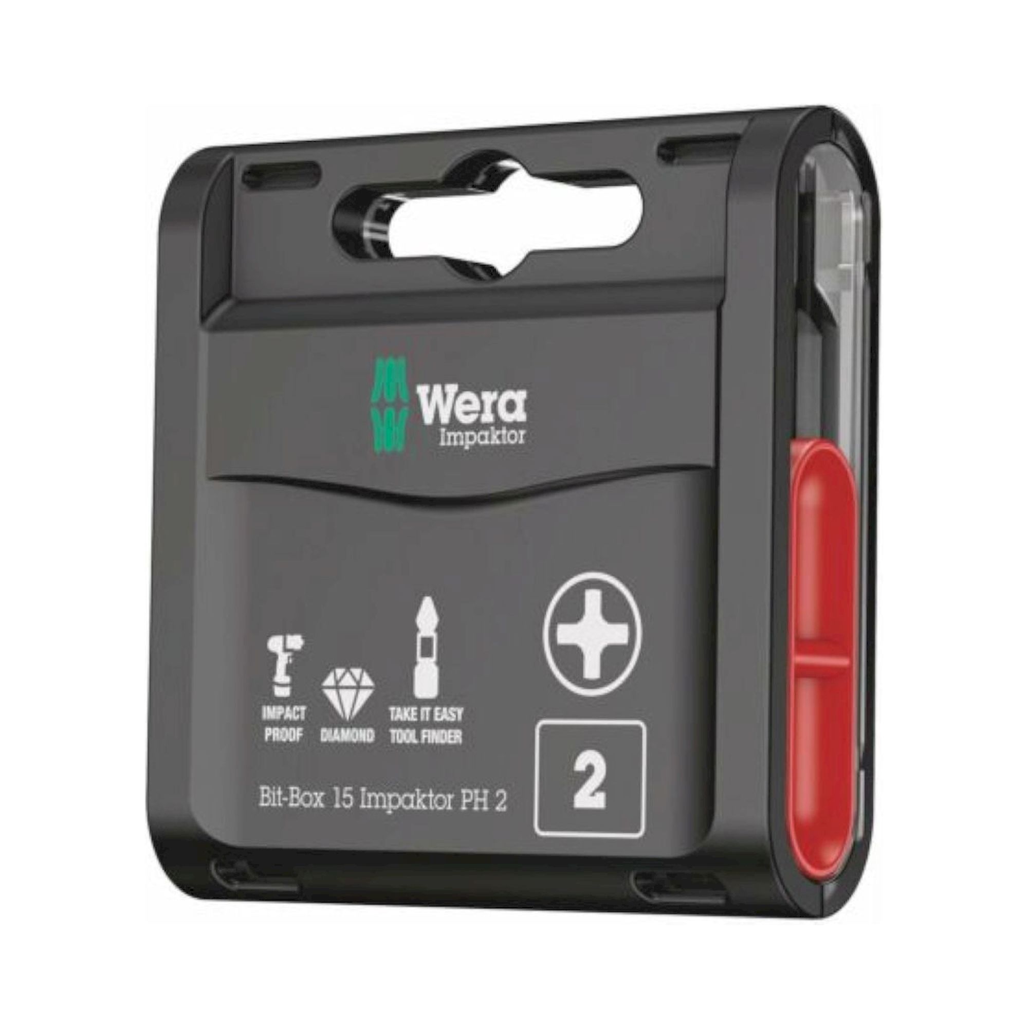 Wera 05057752001. Bit-Box 15 Impaktor PH, PH 2 x 25 mm, 15-teilig