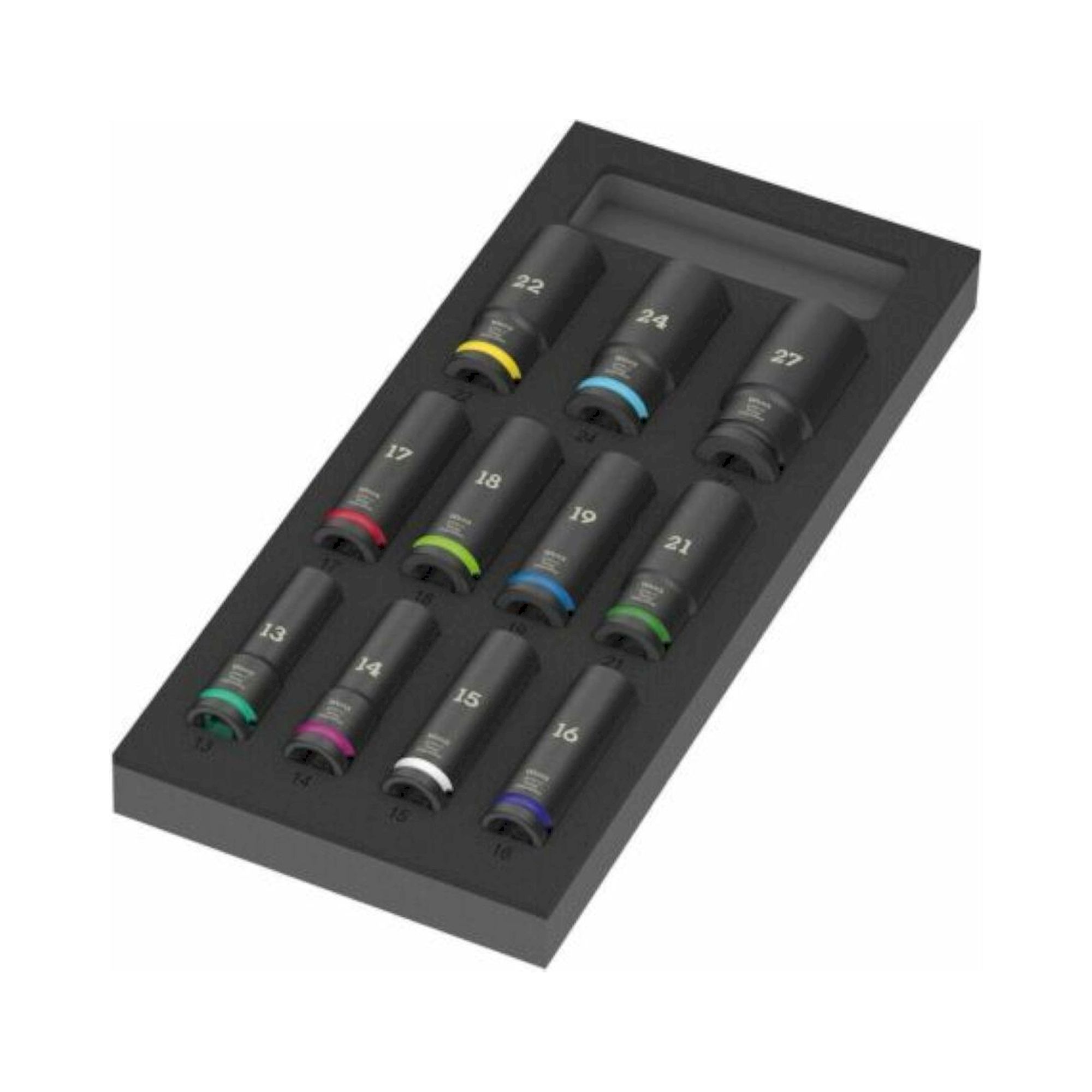 Wera 05150115001. Schaumstoffeinlage Zyklop C, 1/2", Impaktor Deep Steckschlüsseleinsatz Set 1, 11-teilig