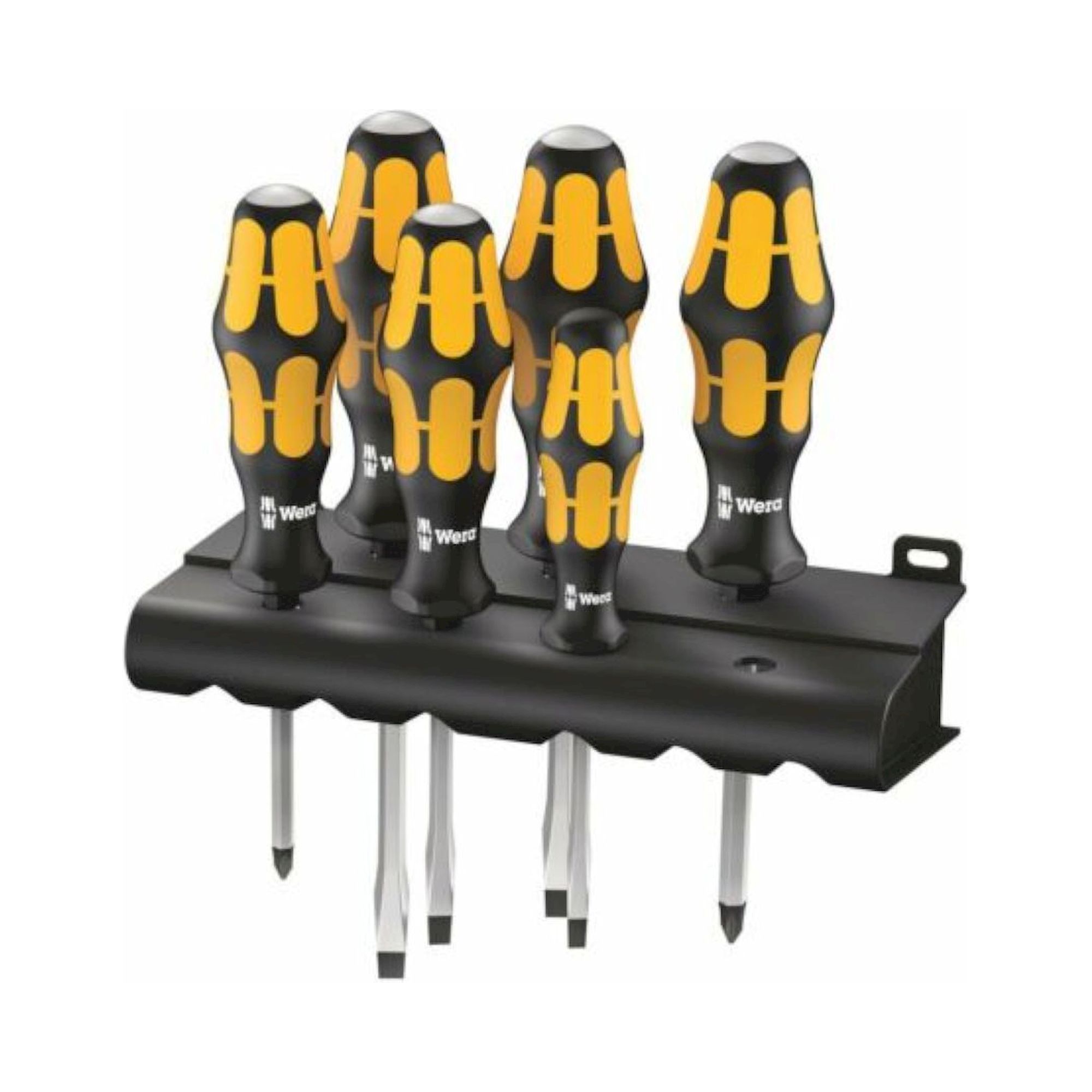 Wera 05018282001. Schraubendrehersatz Kraftform 932/6 "Der Schraubmeißel" + Rack, 6-teilig