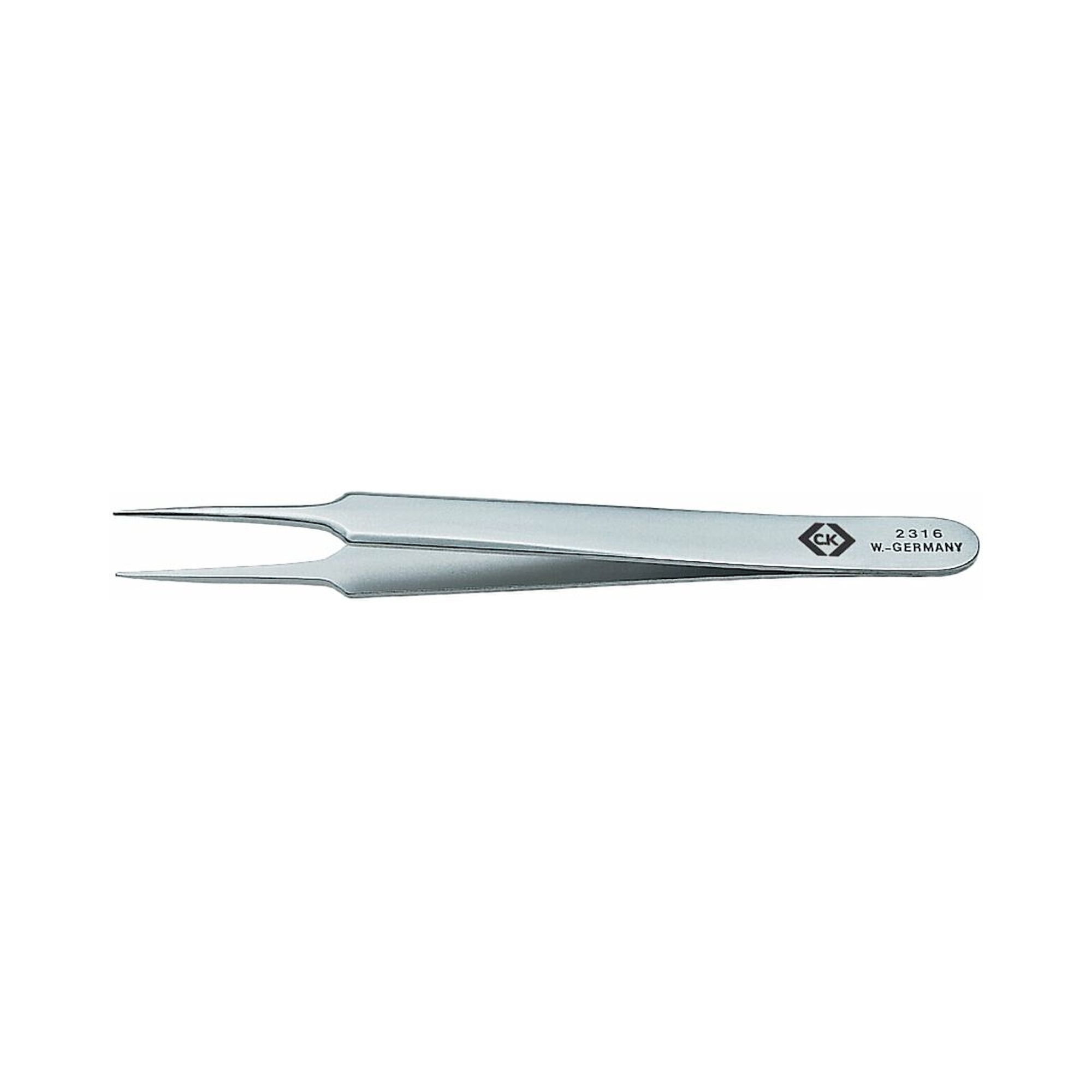 C.K T2316. Precision tweezers, stainless steel, type SA, matt, 105 mm