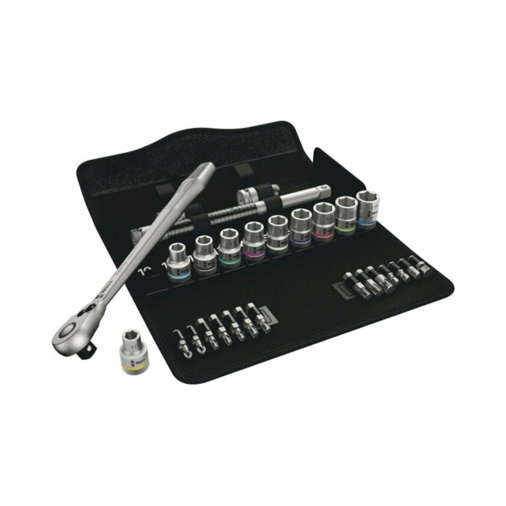 Wera 05004078001. Metal-Knarrensatz, Umschalthebel, 1/2"-Antrieb, metrisch, 28-teilig