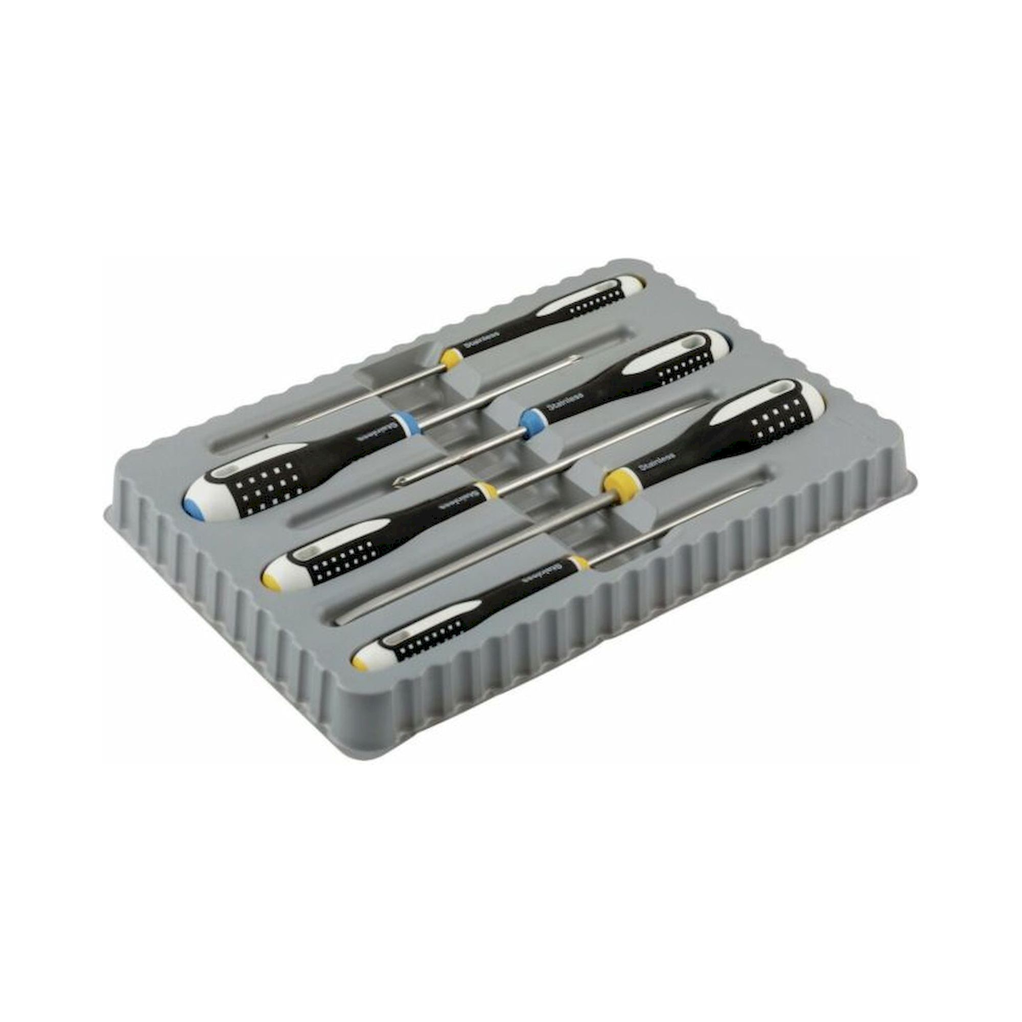 Bahco BE-9882I. Ergo Stainless steel screwdriver set for slotted and Pozidriv screws, 6 pieces
