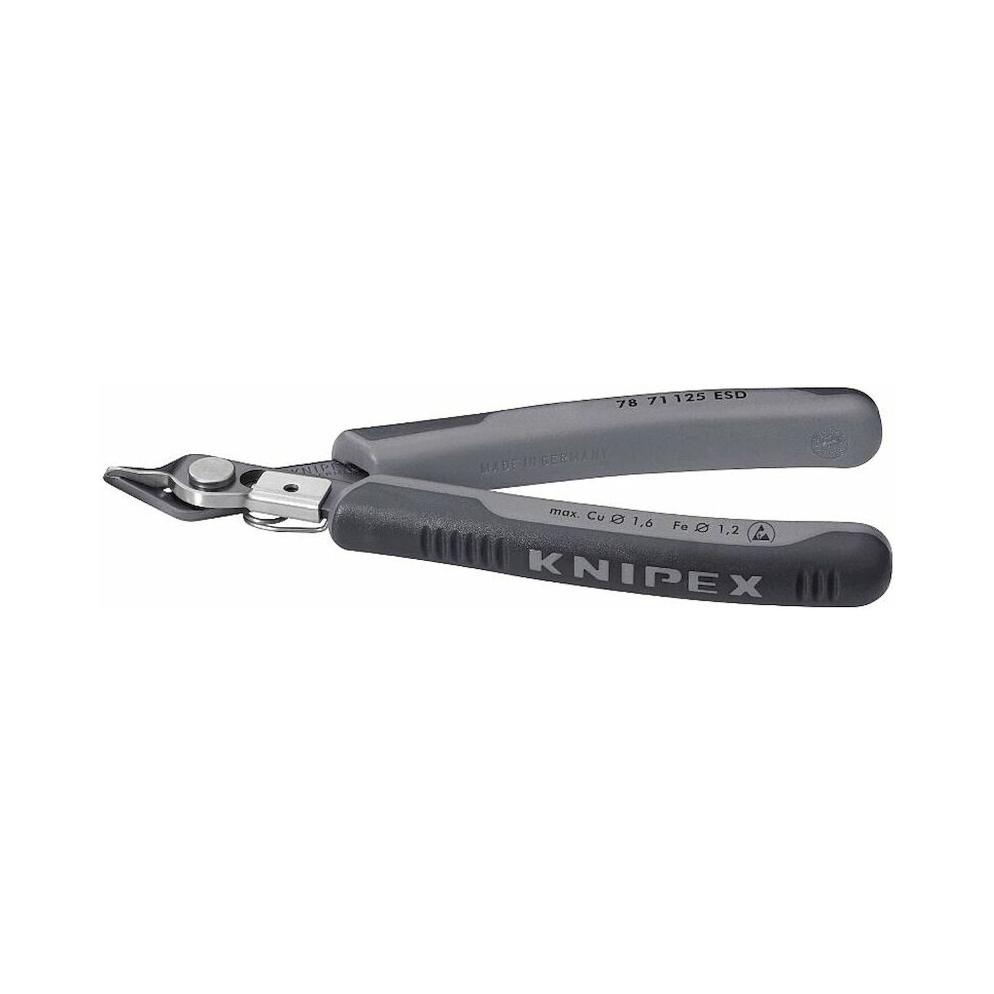 Knipex 78 71 125 ESD. ESD Electronic-Super-Knips®, Seitenschneider, fein, Glasfaser, 125 mm