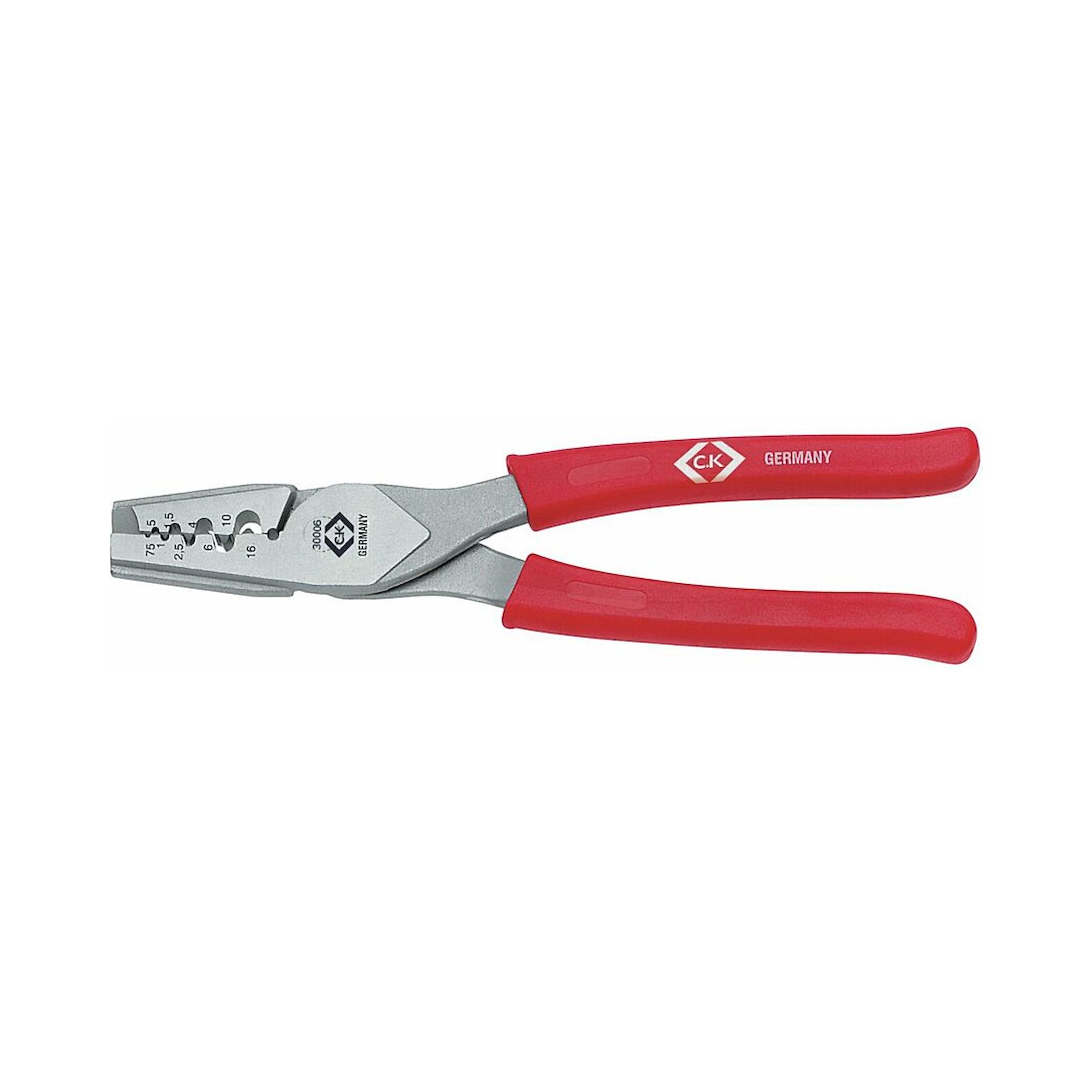 C.K 430006. Crimping pliers for wire  end sleeves, 0.5-16 mm2, 220 mm