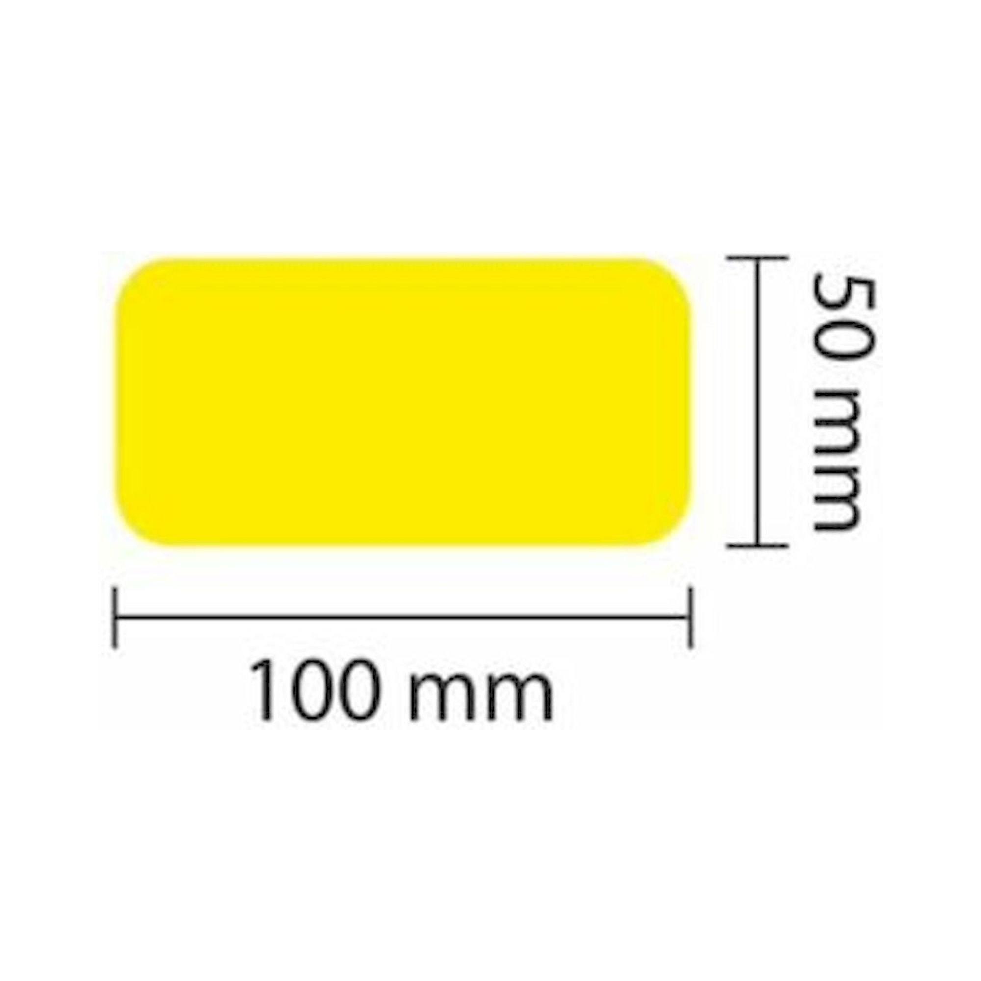 1A Tapes 5110.04.071. WT-5110 Lagerplatzkennz. gelb Längsstück 50mm (L: 100mm), VPE 25 Stück