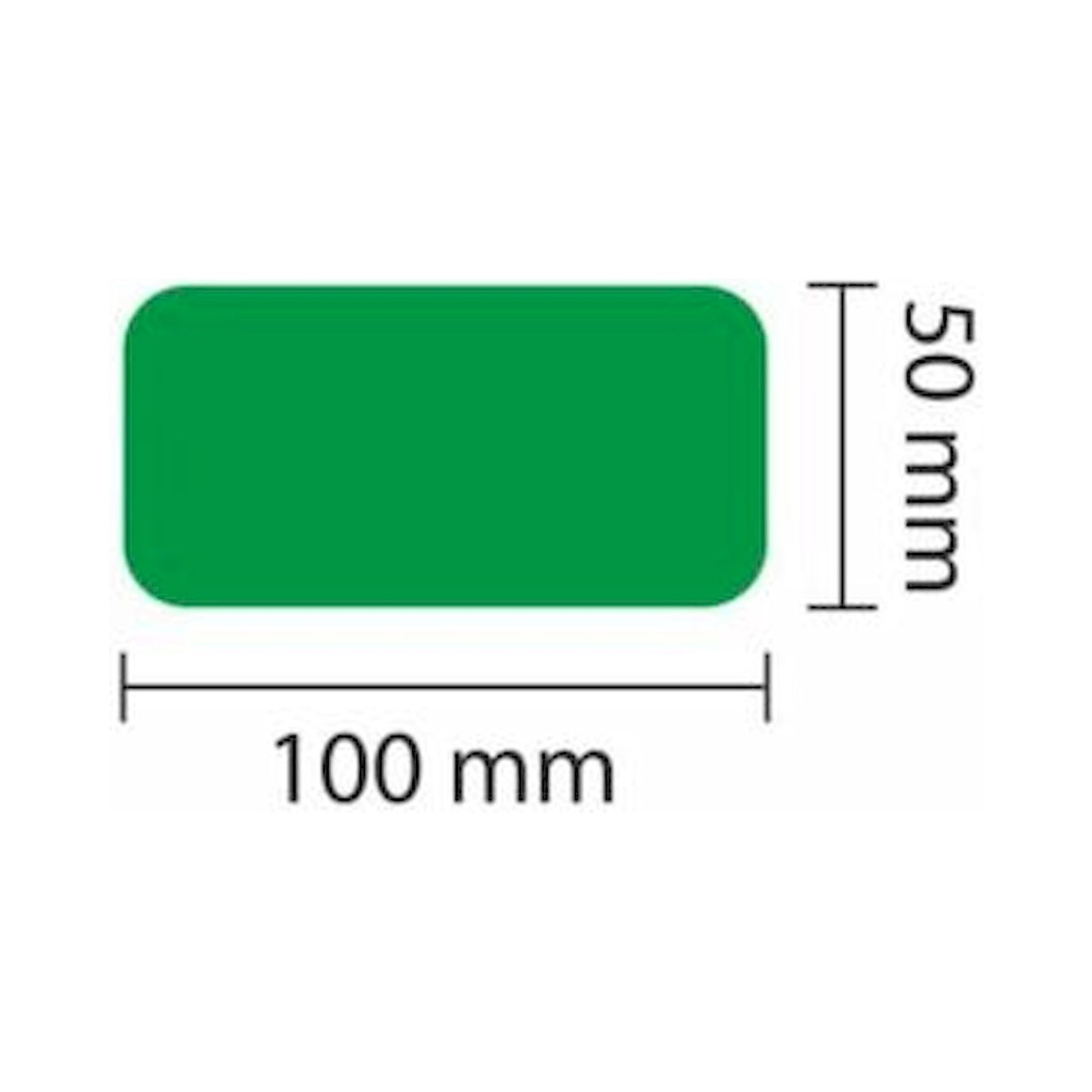 1A Tapes 5110.02.071. WT-5110 Lagerplatzkennz. grün Längsstück 50mm (L: 100mm), VPE 25 Stück