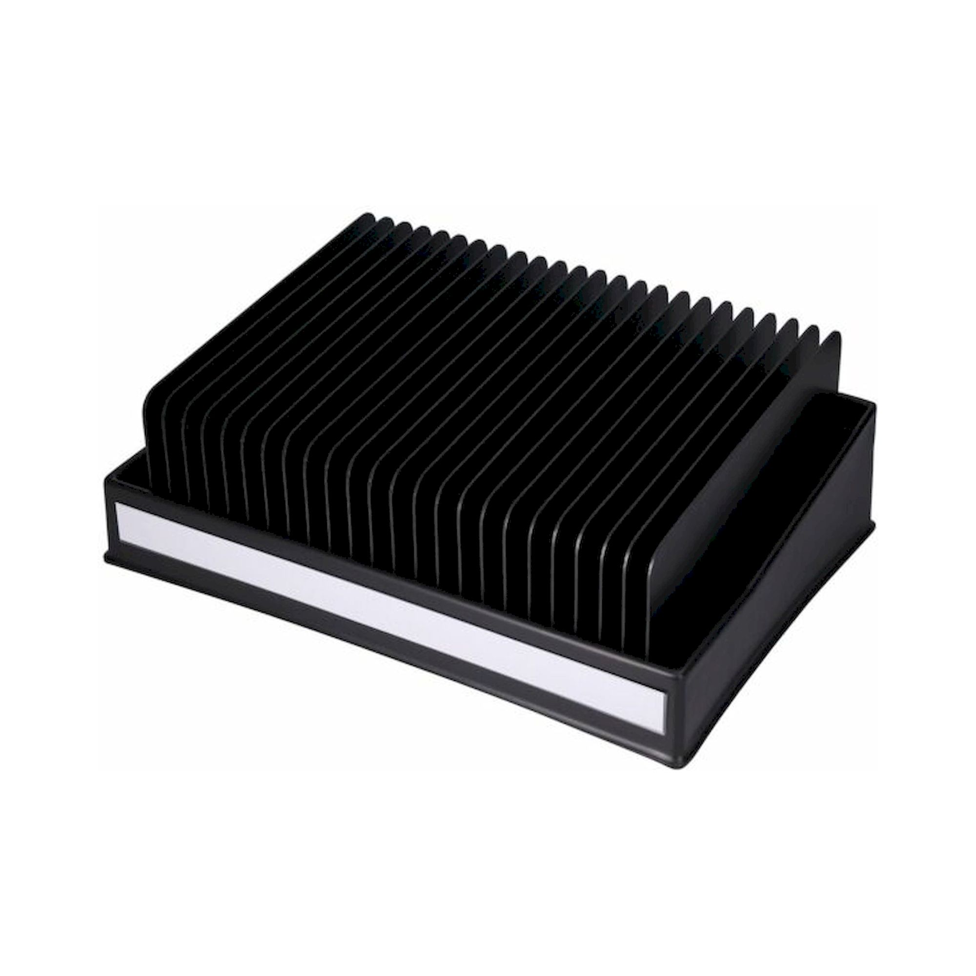 Licefa 2426681. ESD SMD Spulenständer bis Ø 330 mm, 25 variable Zwischenstege, schwarz, 455 x 315 mm