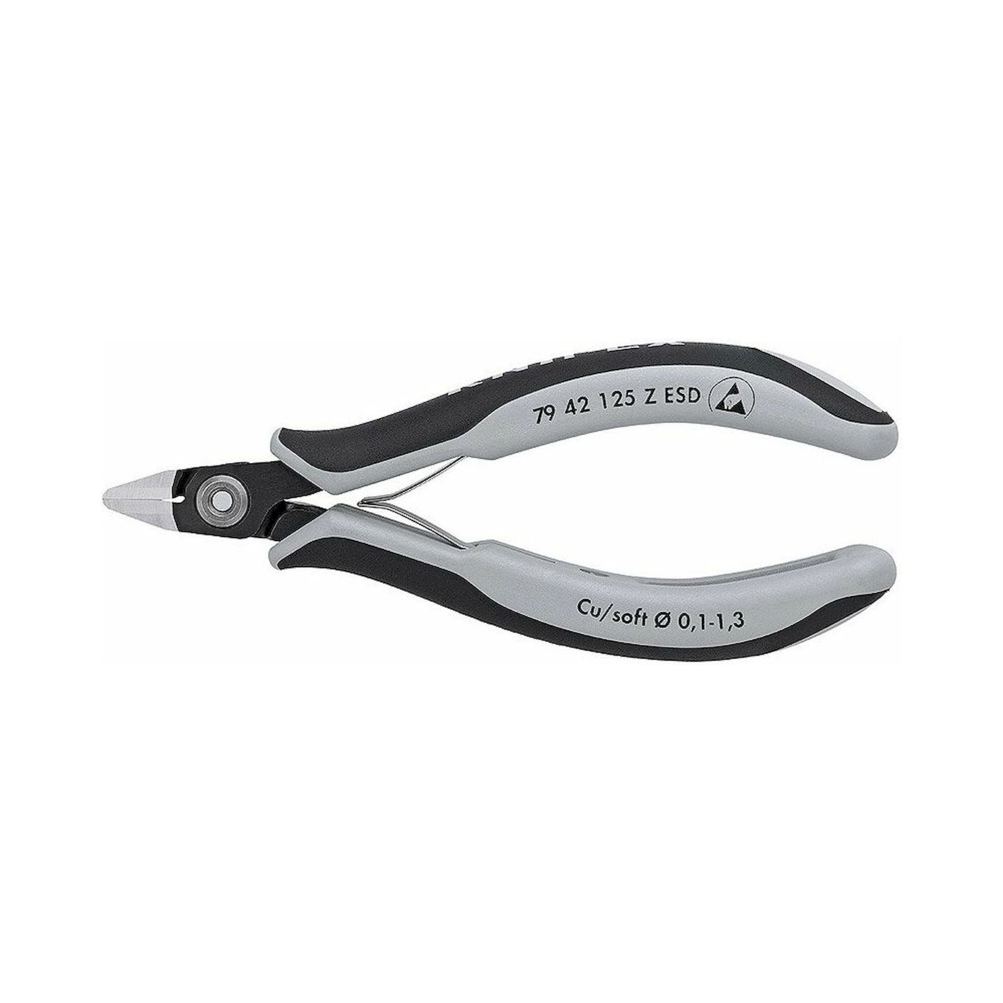 Knipex 79 42 125 Z. Precision electronics side cutter, for soft materials, 125 mm