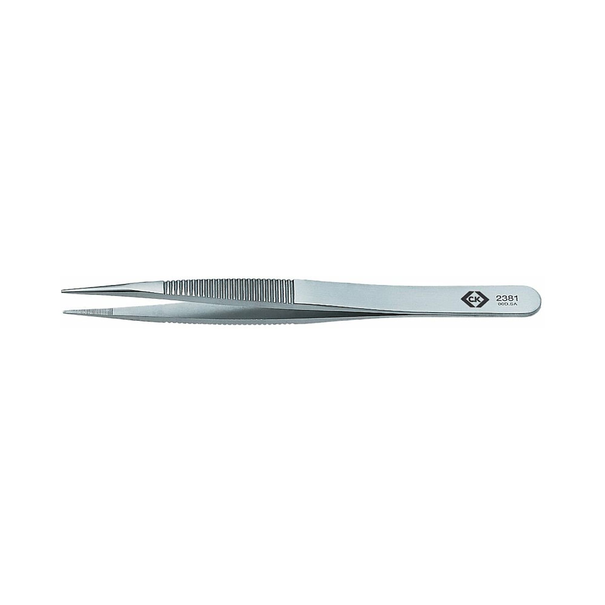 C.K T2381. Präzisionspinzette, fein geriffelt, Typ 00D.SA, 120 mm