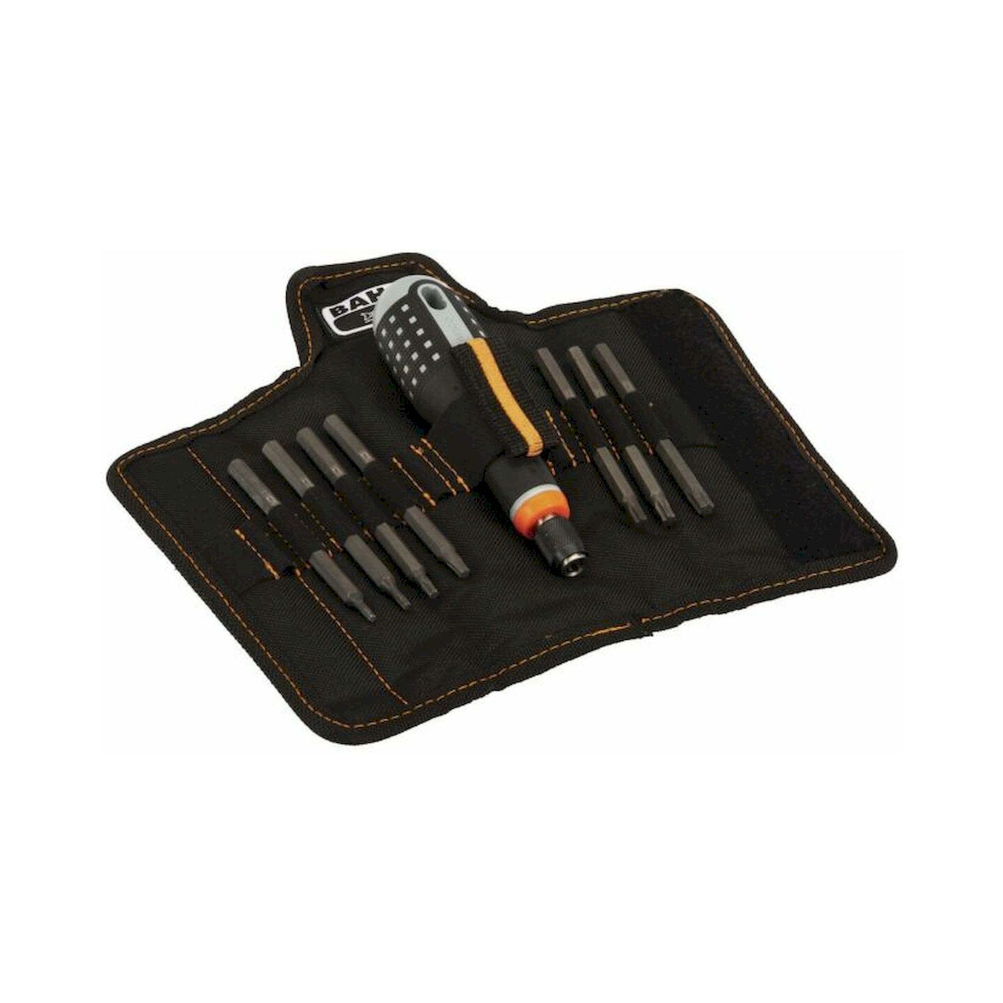 Bahco BE-8573. Ergo Screwdriver with rubber handle and replacement blades for Torx screws in a set, 8 pieces