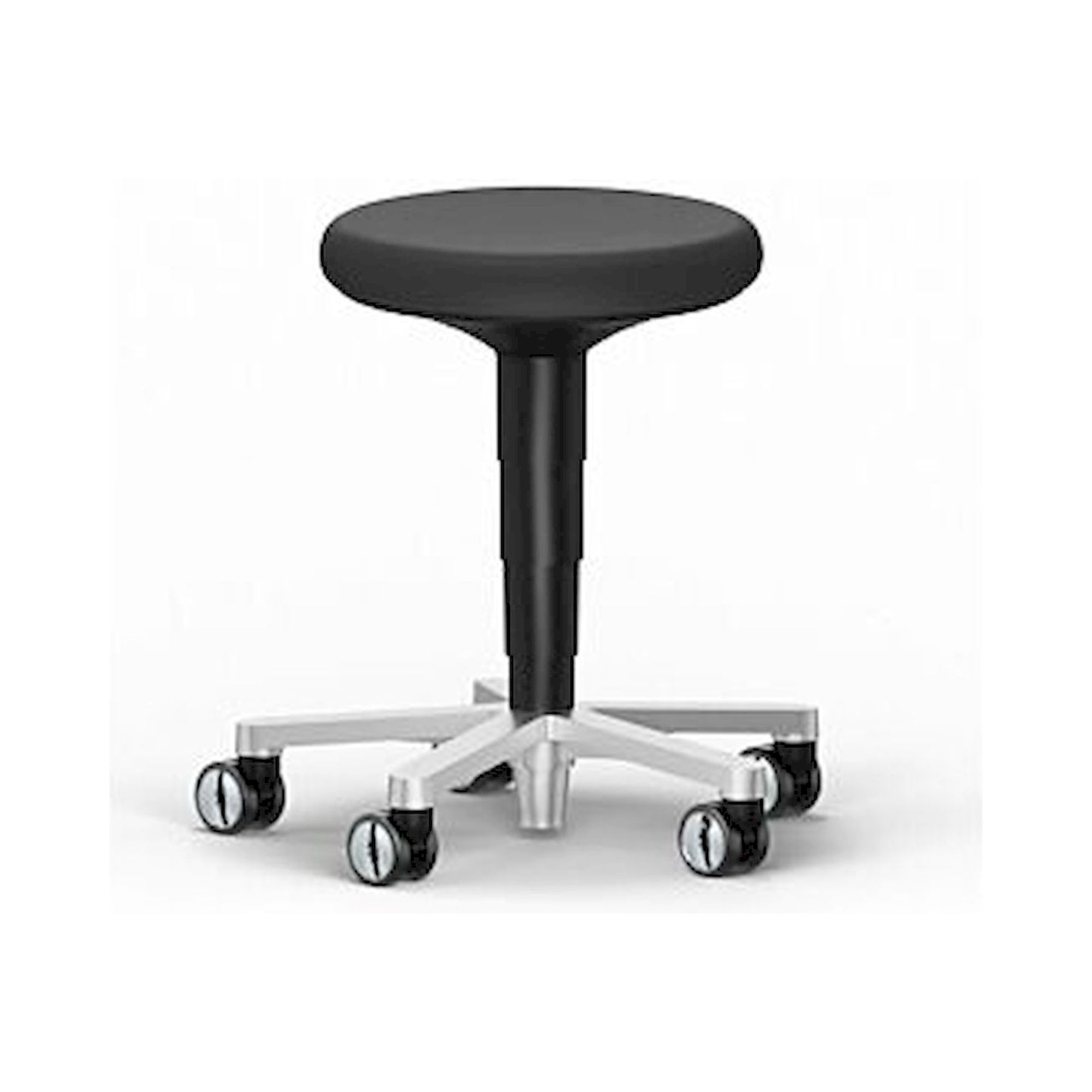 Bimos 9463R-2000. Reinraum Hocker 2 mit Rollen, Integralschaum schwarz