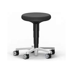Bimos 9463R-2000. Reinraum Hocker 2 mit Rollen, Integralschaum schwarz