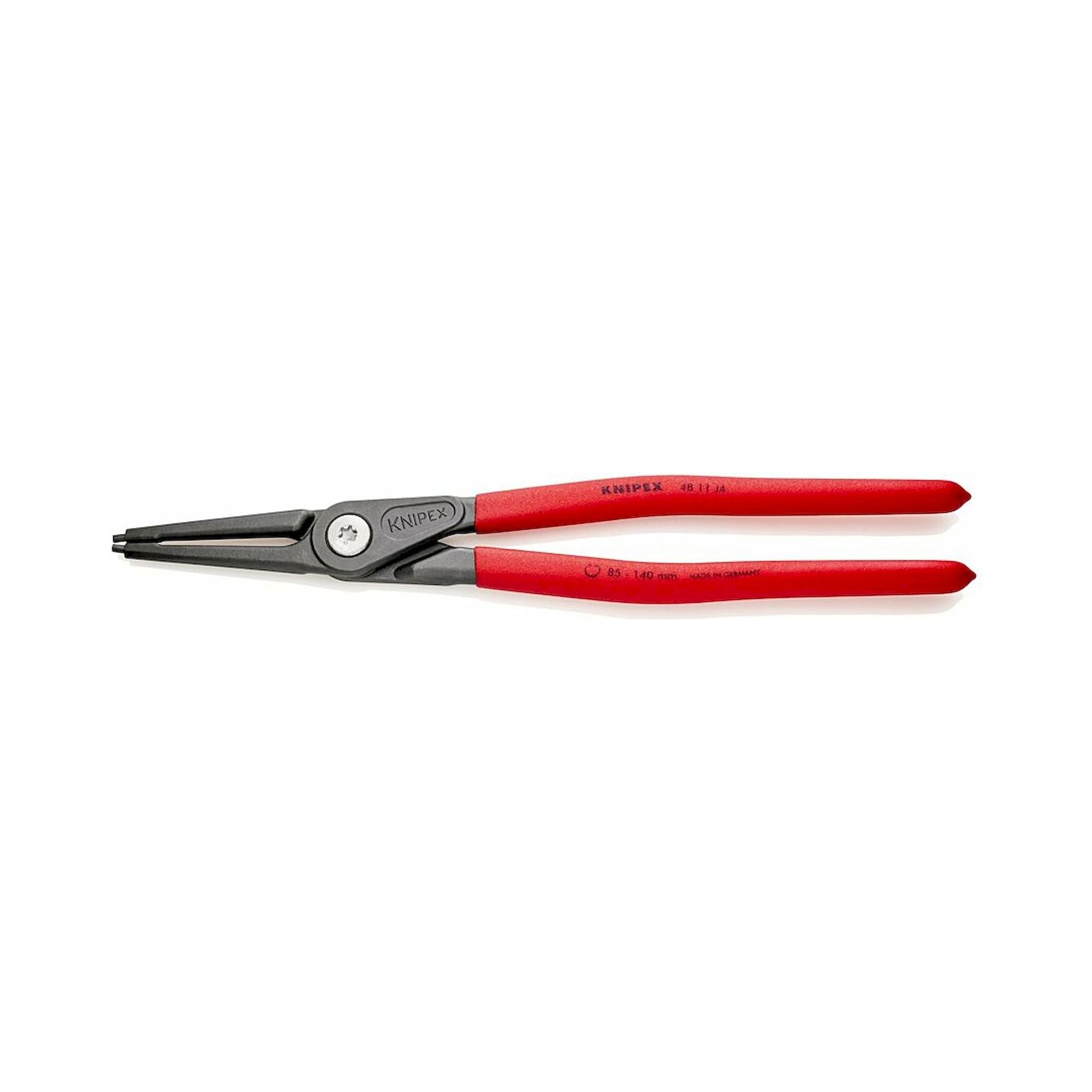 Knipex 48 11 J4 SB. Präzisions-Sicherungsringzange für Innenringe in Bohrungen mit rutschhemmendem Kunststoff überzogen, grau, atramentiert 320 mm (SB-Karte/Blister)