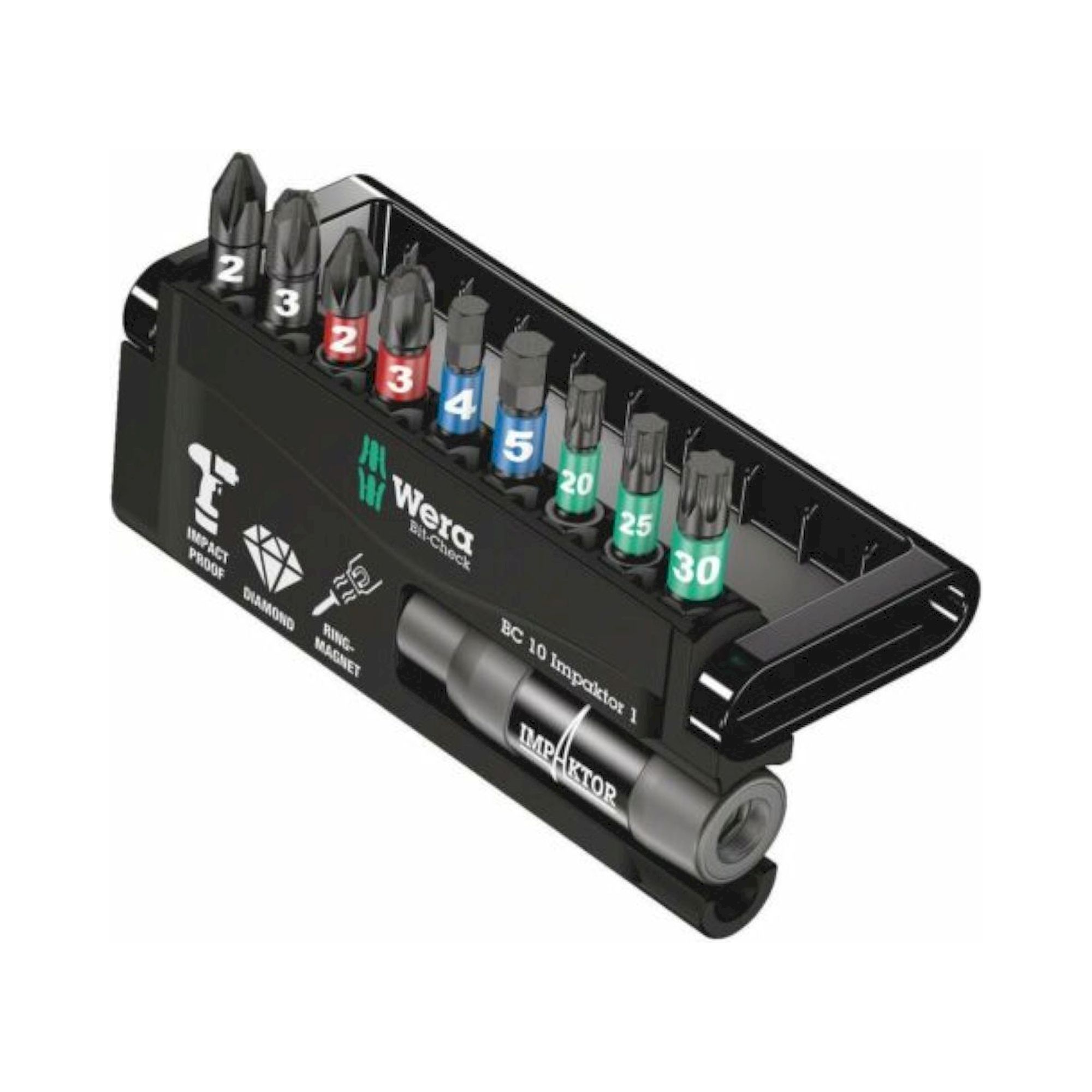 Wera 05057680001. Bit-Check 10 Impaktor 1, 10-teilig
