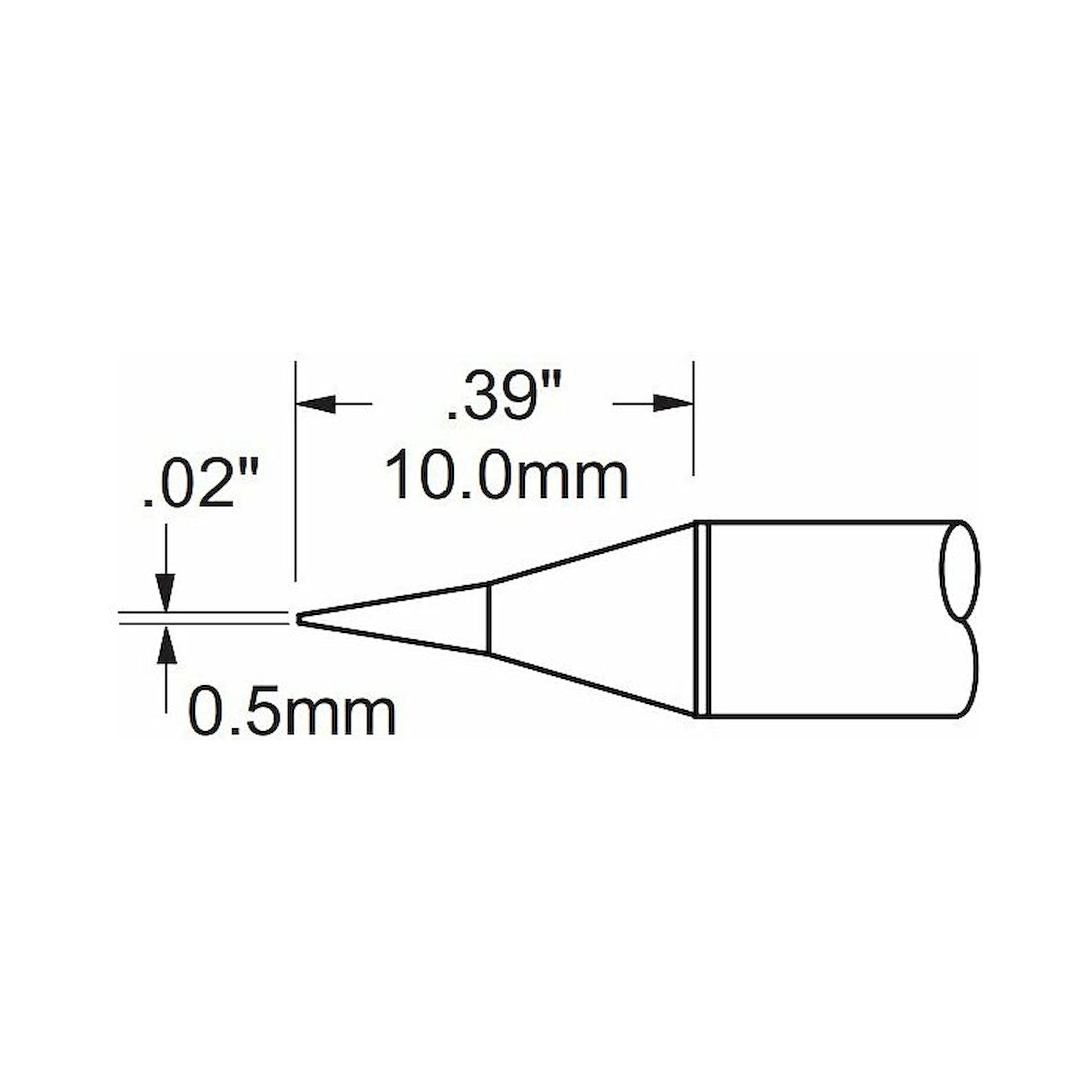 Oki PHT-652035. Lötspitze PHT-Serie, konisch fein, 0,5x10 mm