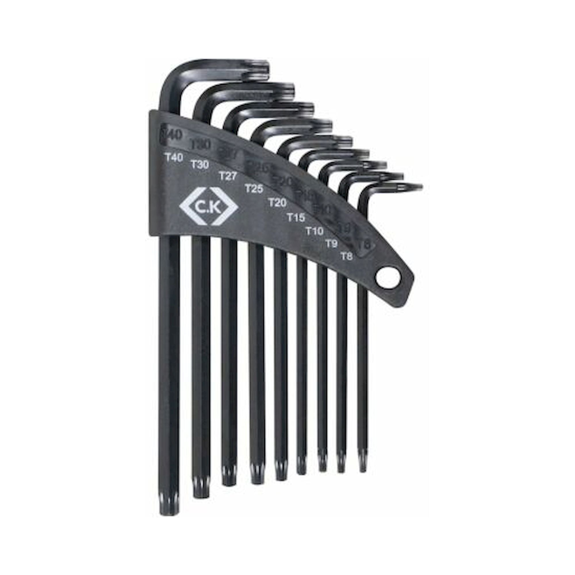 C.K T4409. L-key set with safety Torx screws, long version, 9 pieces