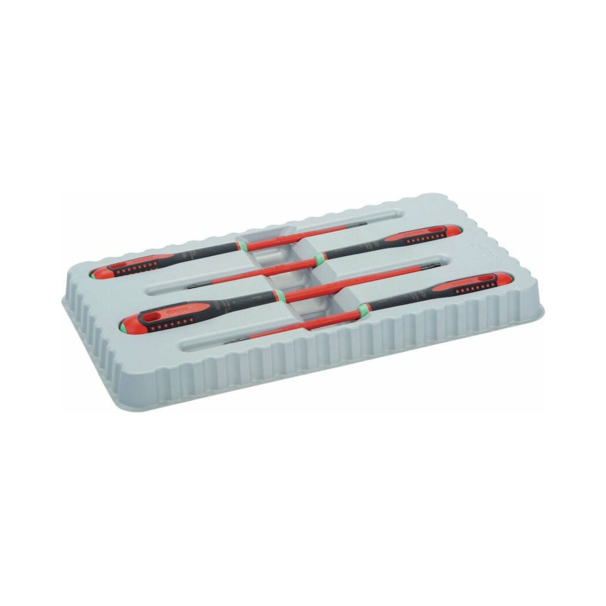 Bahco BE-9880SL. Set of VDE-insulated, slim Ergo screwdriver with 3-component handle for Torx screws, 4 pieces