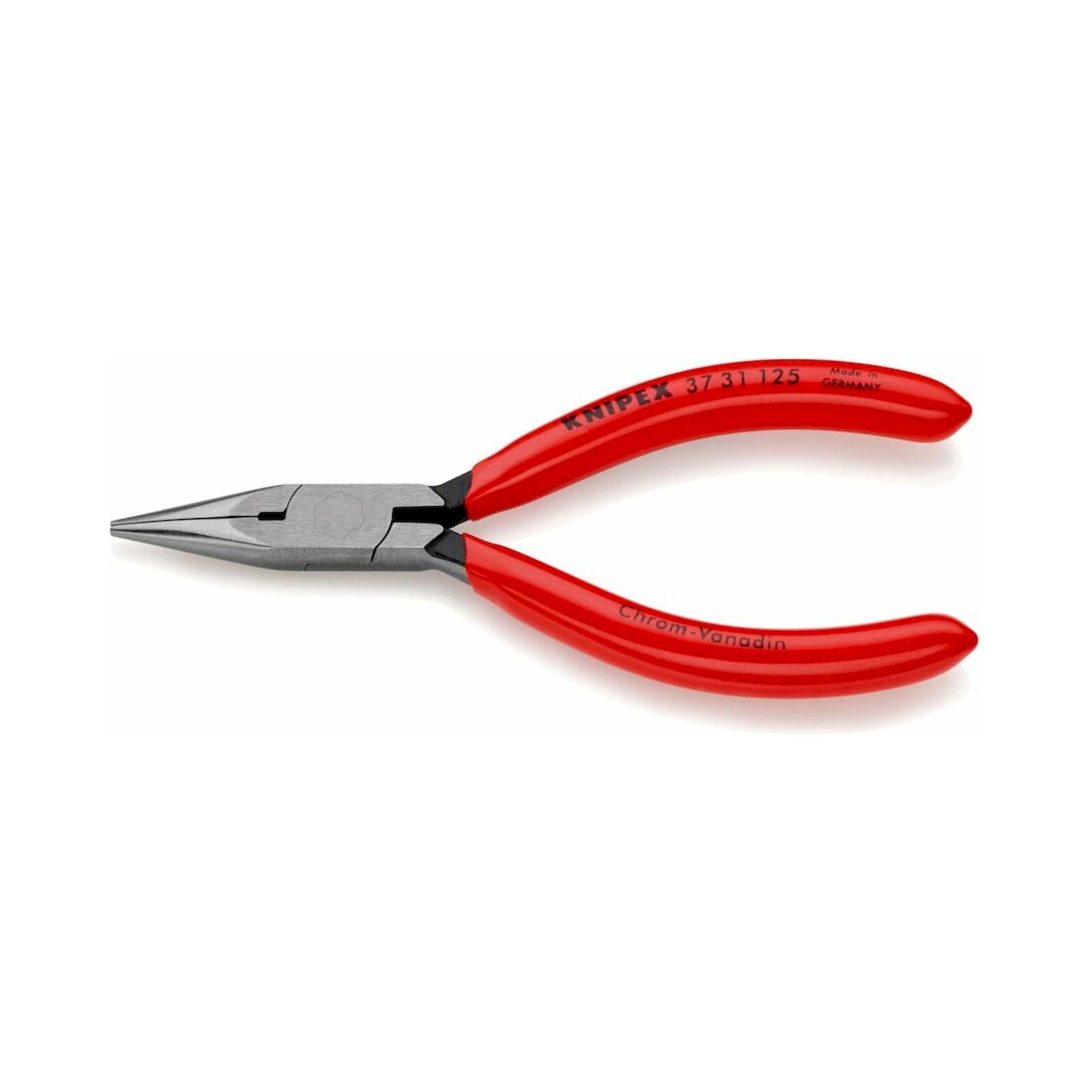 Knipex 37 31 125 SB. Greifzange für Feinmechanik mit Kunststoff überzogen, schwarz atramentiert, 125 mm (SB-Karte/Blister)