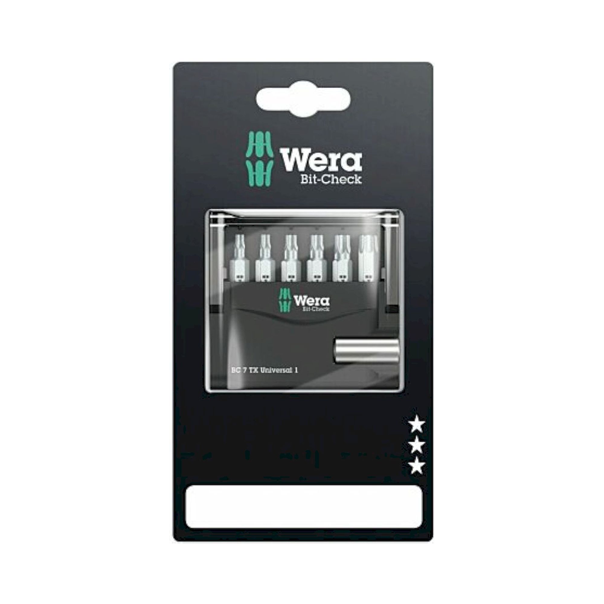 Wera 05073404001. Bit-Check 7 TX Universal 1 SB, 7-teilig