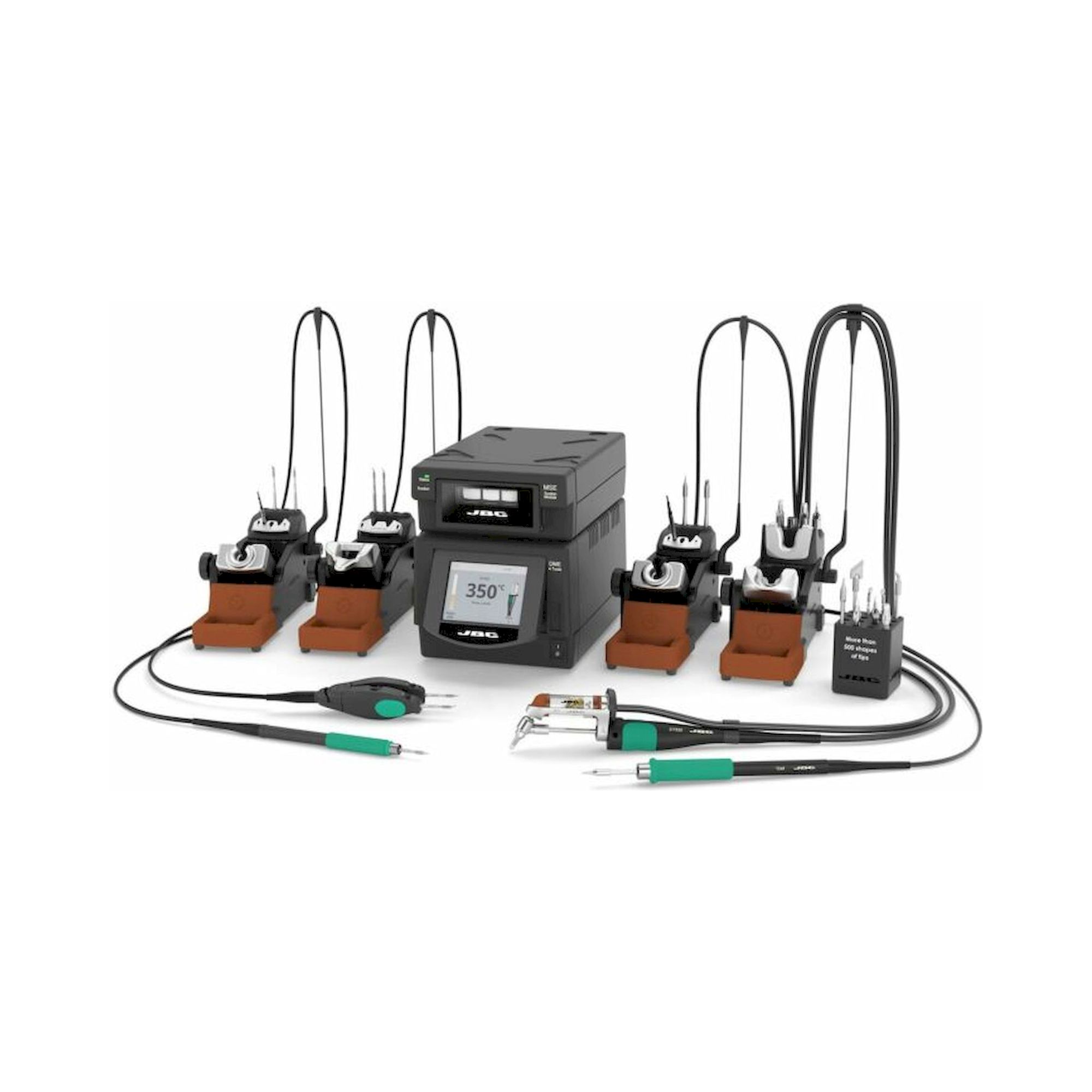  JBC DMPSD-2QA. 4-Kanal Reworkstation DMPSD-2QA, inkl. MSE-B Entlötpumpe, T210-A, T245-A, AM120-A und DT530-A