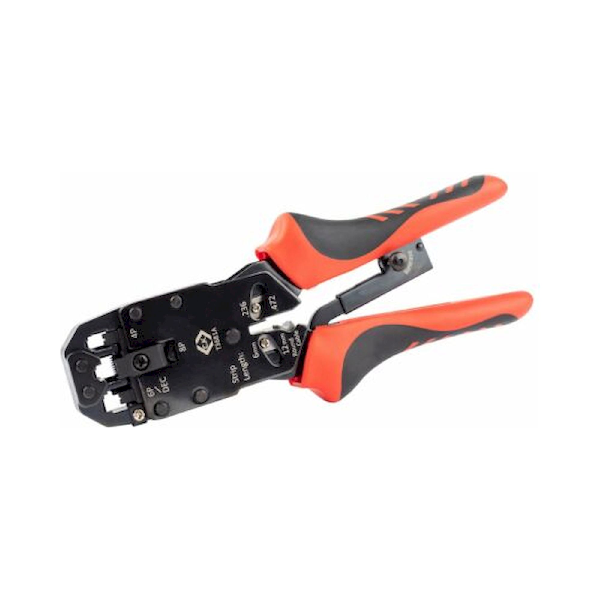 C.K T3681A. Crimping pliers with ratchet mechanism for modular plugs 4/6/8P