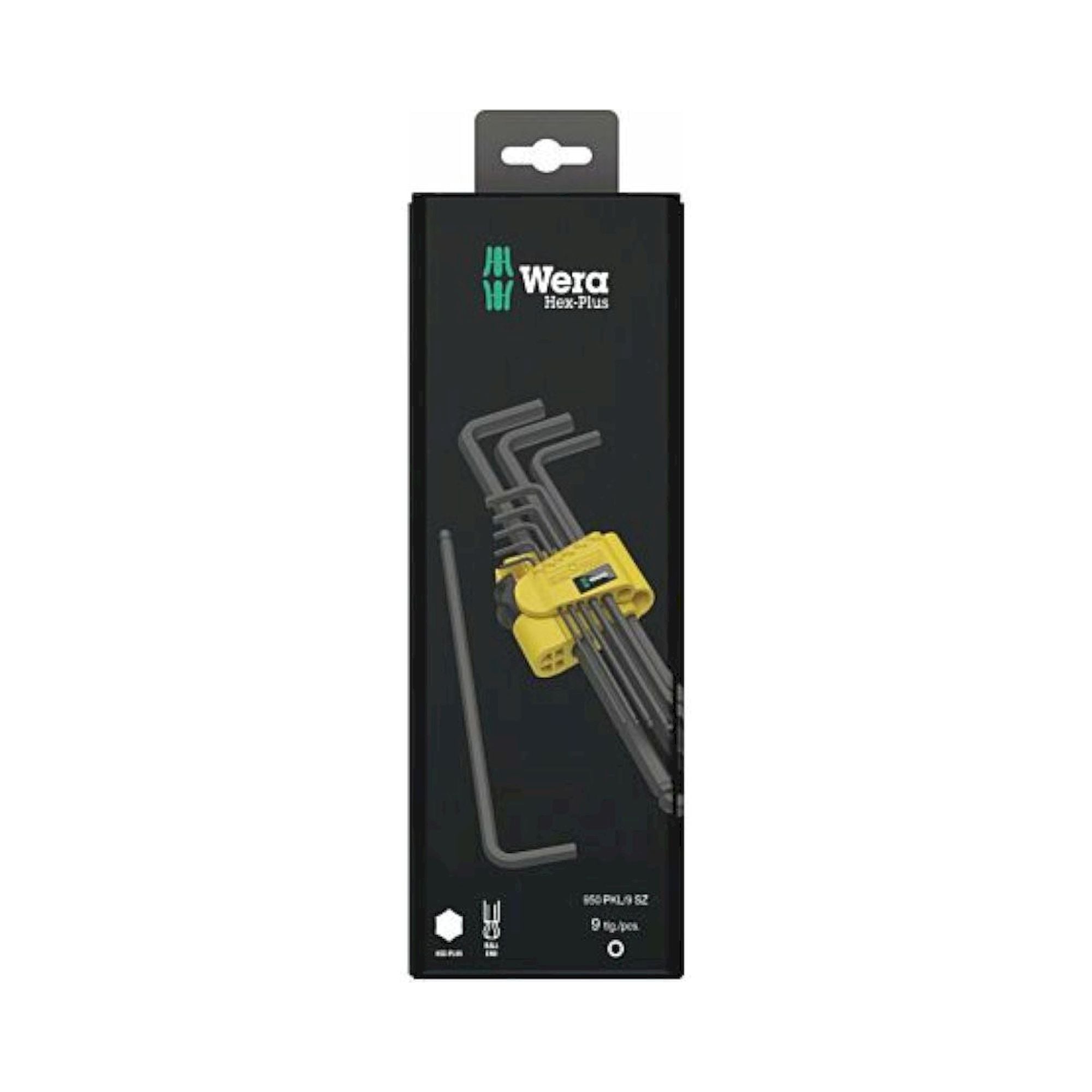 Wera 05133180001. Winkelschlüsselsatz, zöllig, BlackLaser, 9-teilig