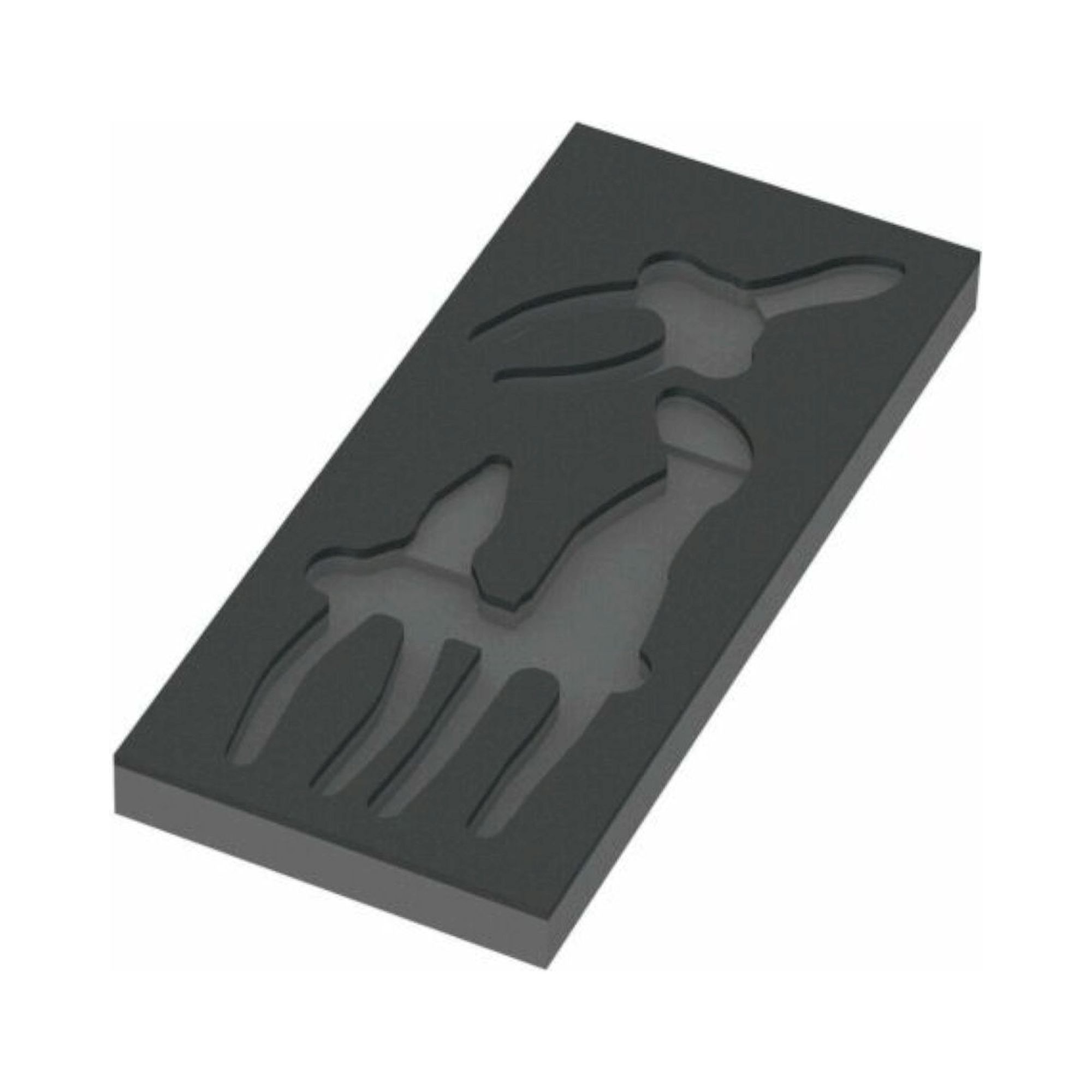 Wera 05137380001. Schaumstoffeinlage KNIPEX Zangen Set 1, ohne Werkzeug, 172 x 30 x 392 mm