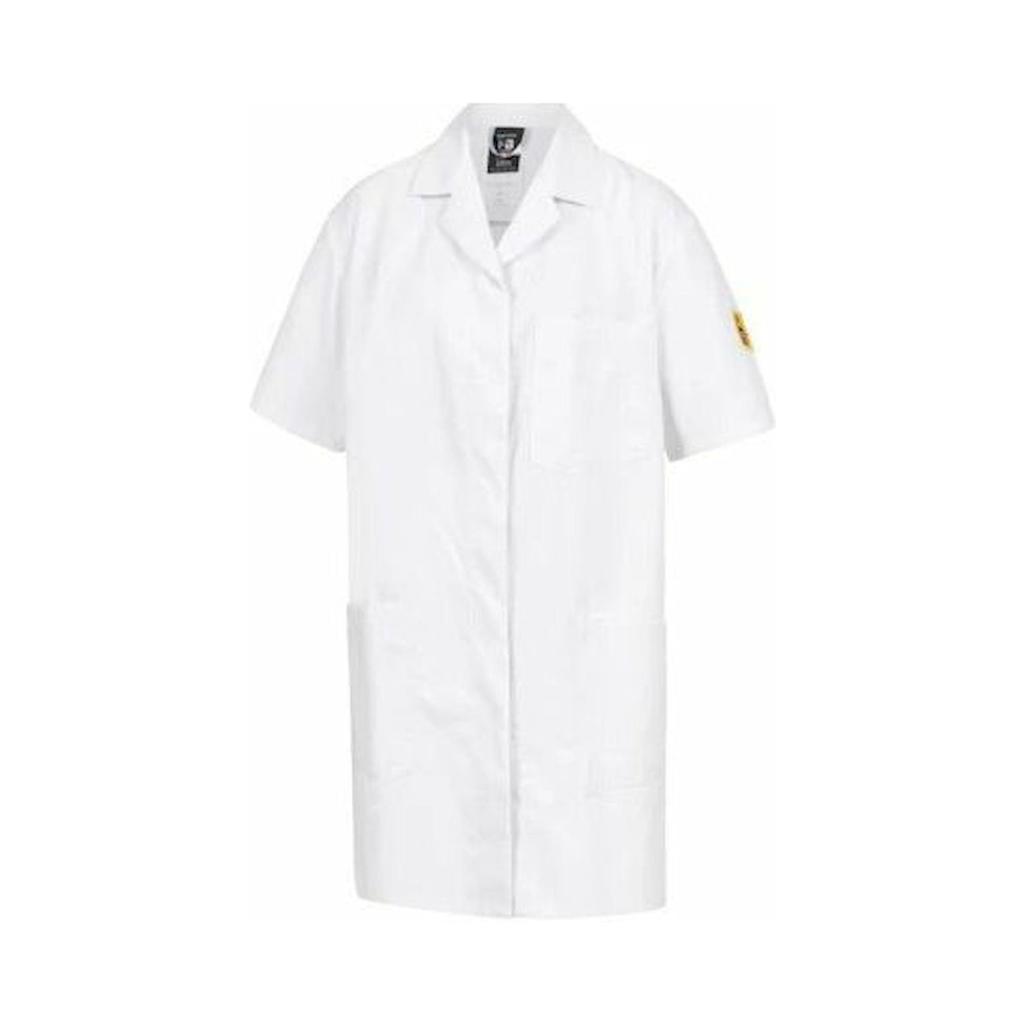 HB Schutzbekleidung 08001 48005 007 10-M. ESD Arbeitsmantel NAPTEX, Damen, kurzarm, 175 g/m², weiß, Größe M