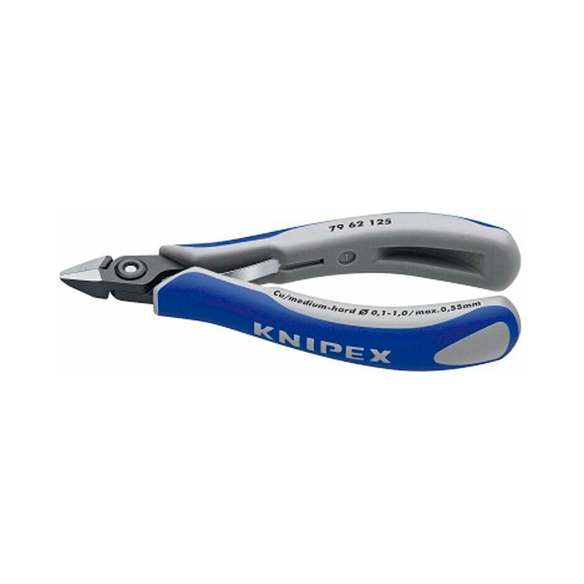 Knipex 79 62 125. Präzisions-Elektronik-Seitenschneider, spitz mit Drahtklemme, 125 mm
