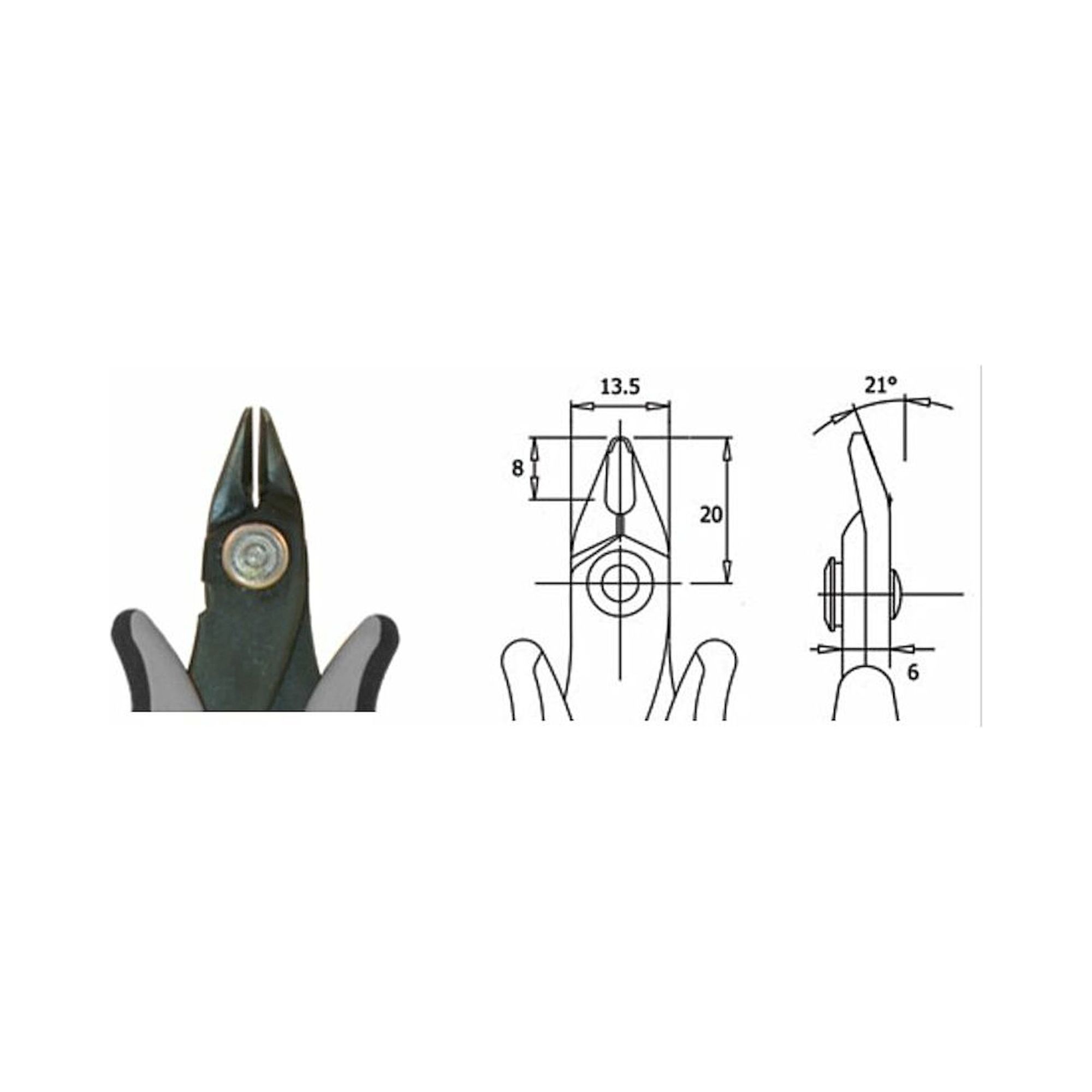 Piergiacomi ITR 30 A D. ESD Seitenschneider mit Sicherheitsclip, kleine Wate, Cu 1,3 mm, 183 mm