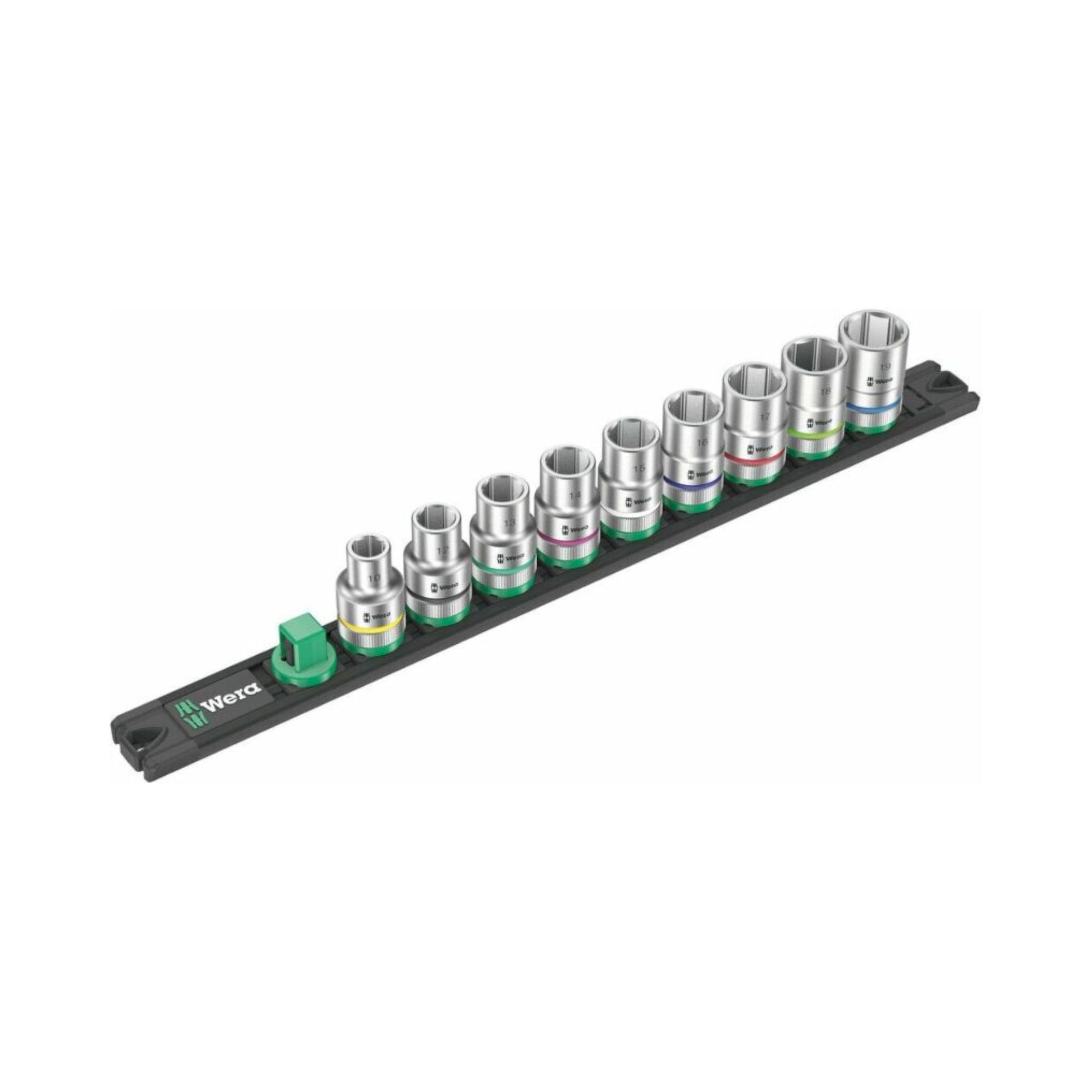 Wera 05005460001. Nuss-Magnetleiste C 4 Zyklop Steckschlüsseleinsatz-Satz, 1/2"-Antrieb, 9-teilig