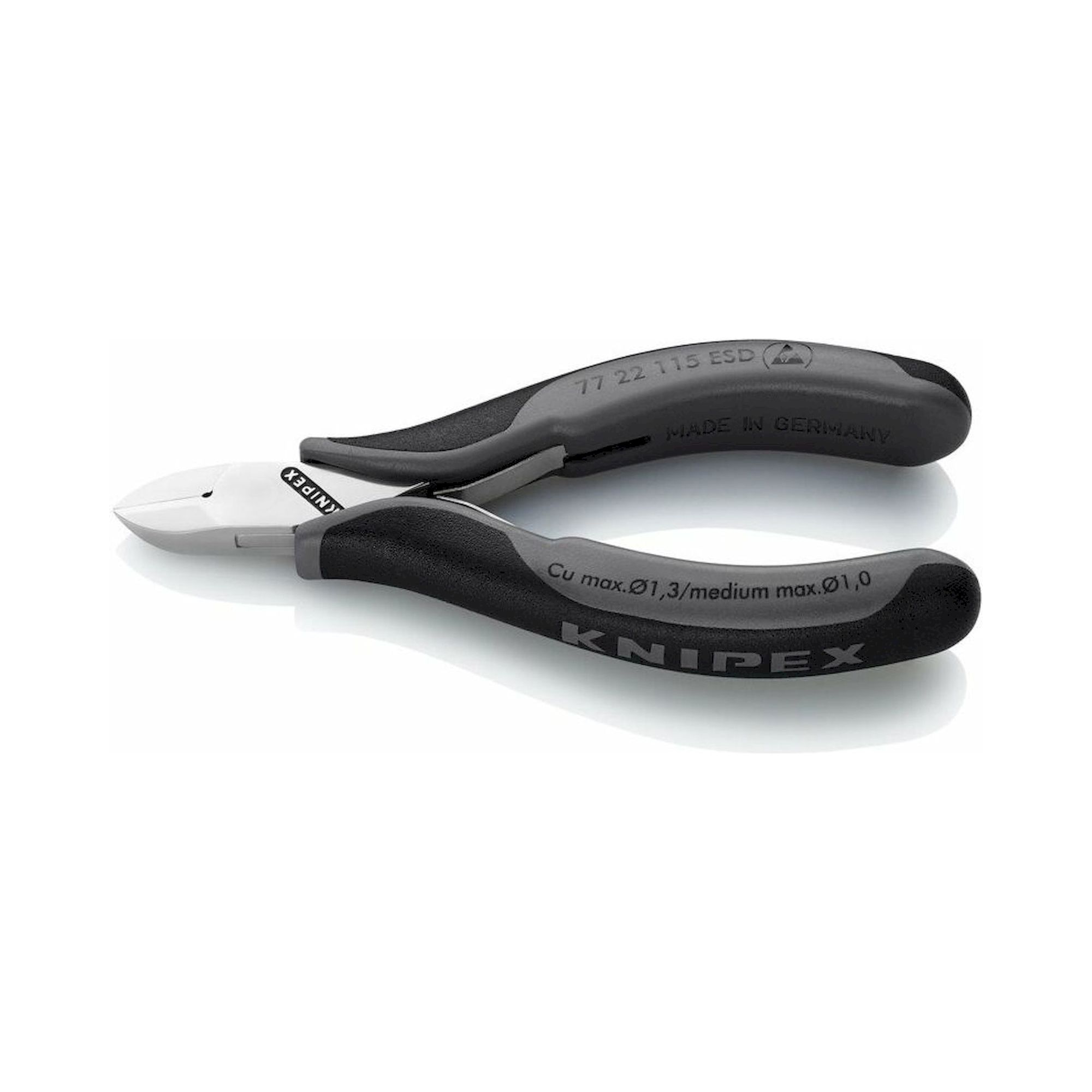 Knipex 77 22 115 ESD. ESD electronics side cutter, ro with head, 115 mm