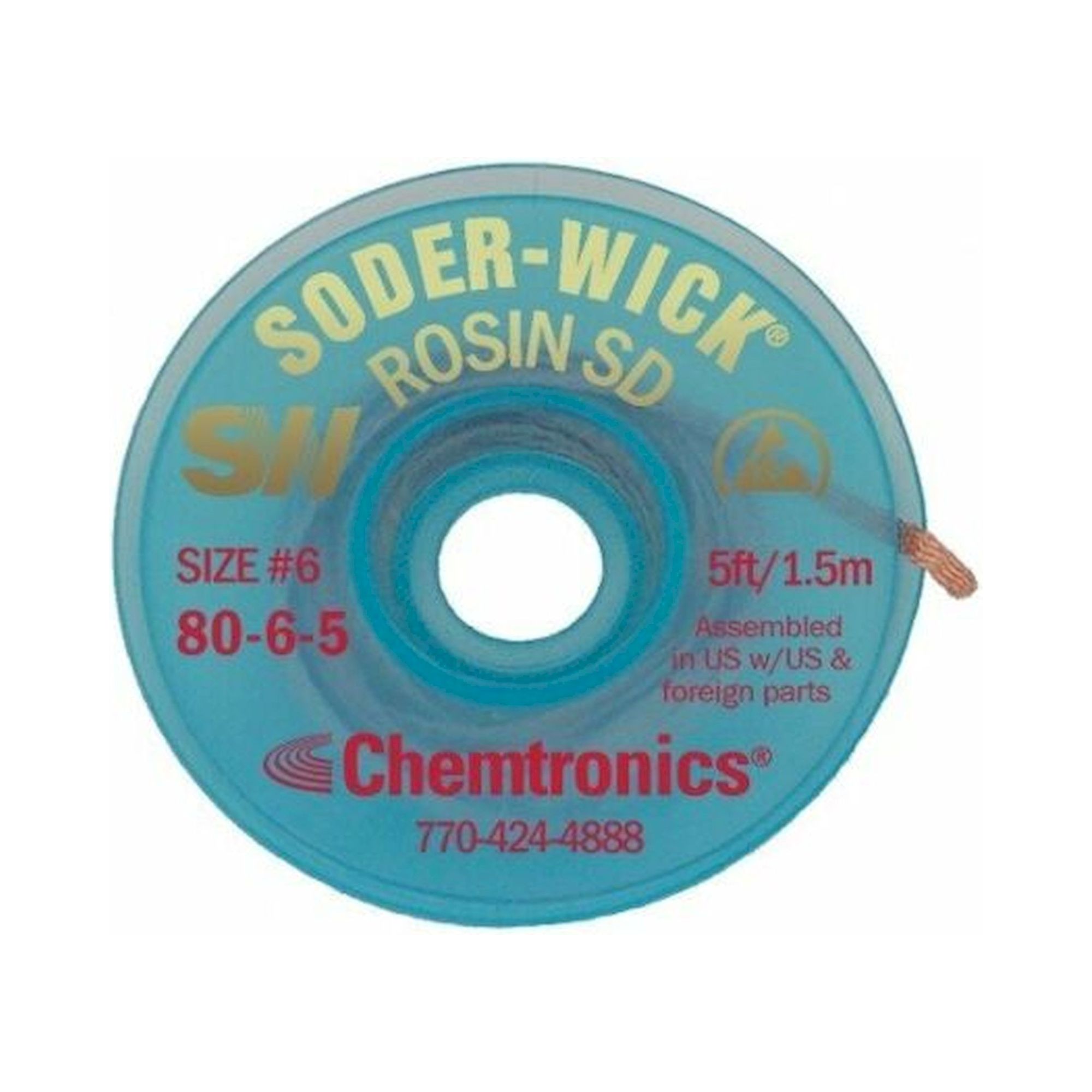 Chemtronics SW80-6-5. ESD-Entlötlitze Soder-Wick®, Kolophonium-Flussmittel