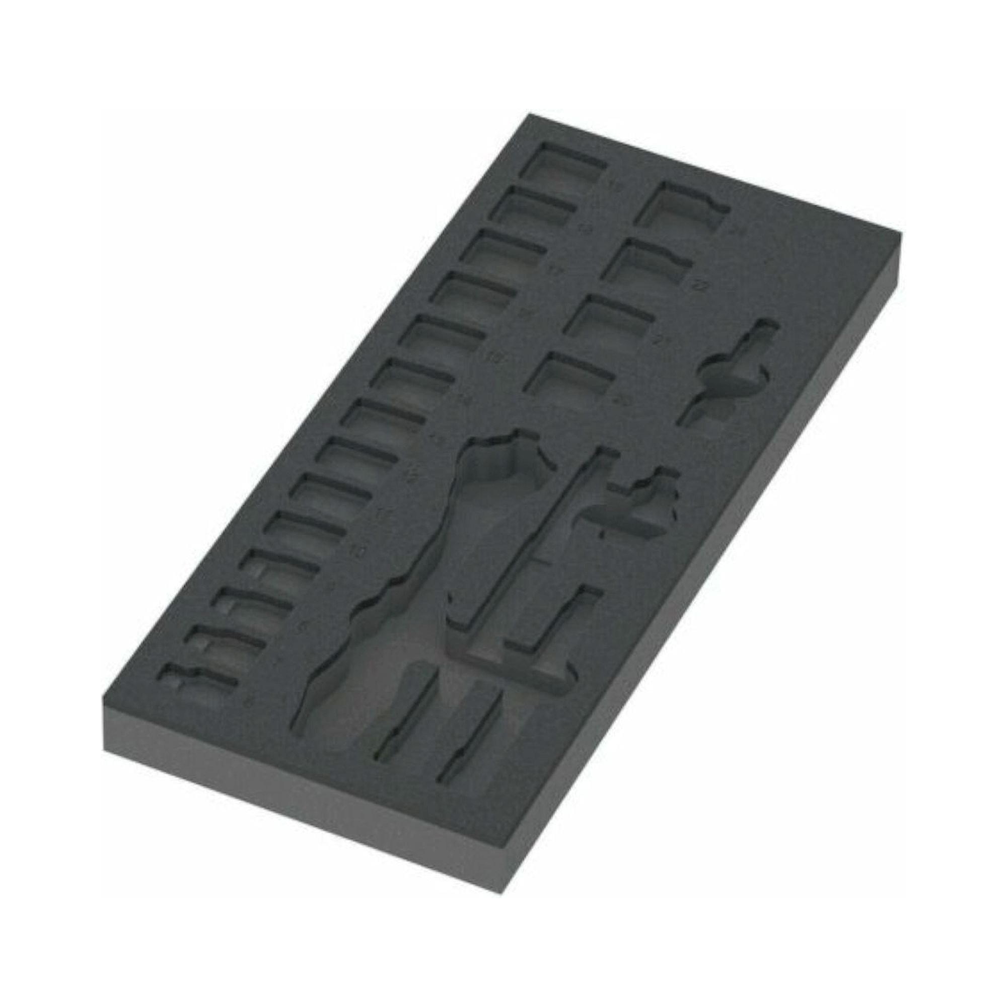 Wera 05137321001. Schaumstoffeinlage 8000 B Zyklop Knarre 3/8" Set 1, ohne Werkzeug, 172 x 30 x 392 mm