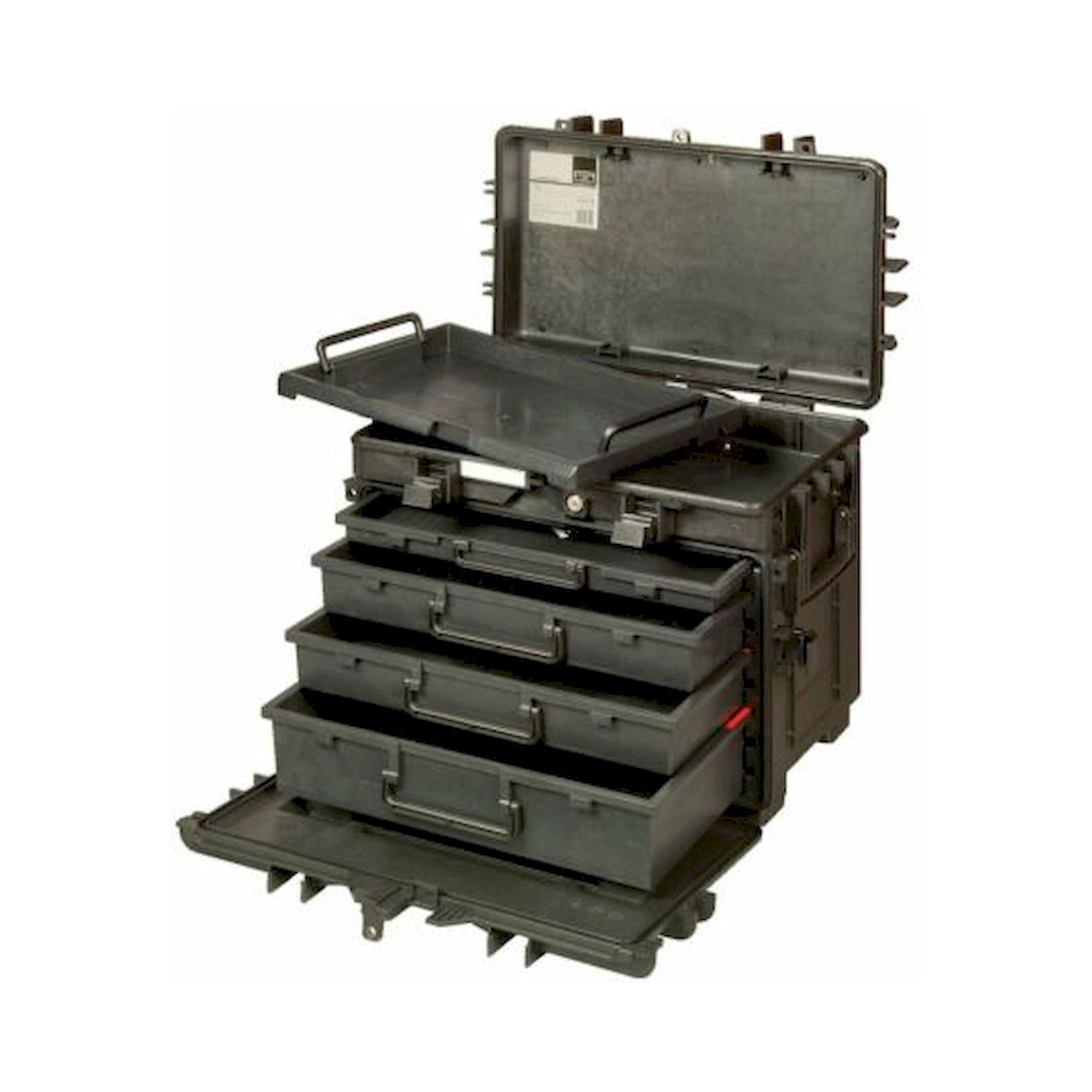 Bahco 4750RCWD4. 150-l-Hartschalenkoffer mit Rädern, Teleskopgriff und 4 Schubladen