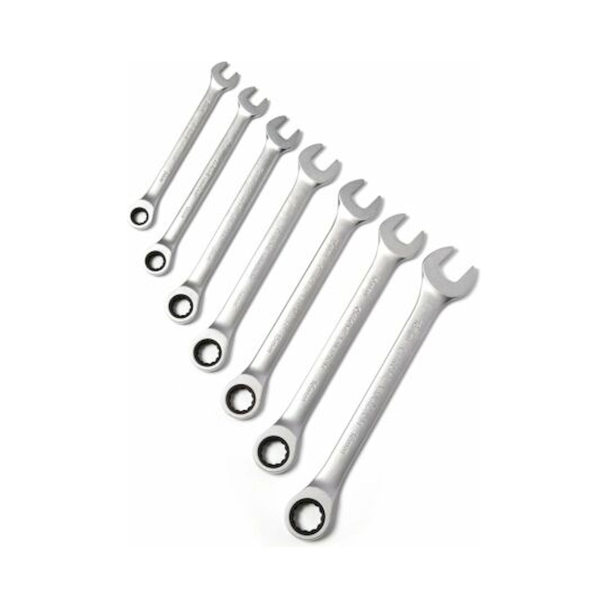 C.K T4344M7ST. Wrench set with ratchet mechanism, metric, 7 pieces