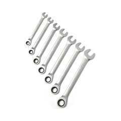 C.K T4344M7ST. Wrench set with ratchet mechanism, metric, 7 pieces