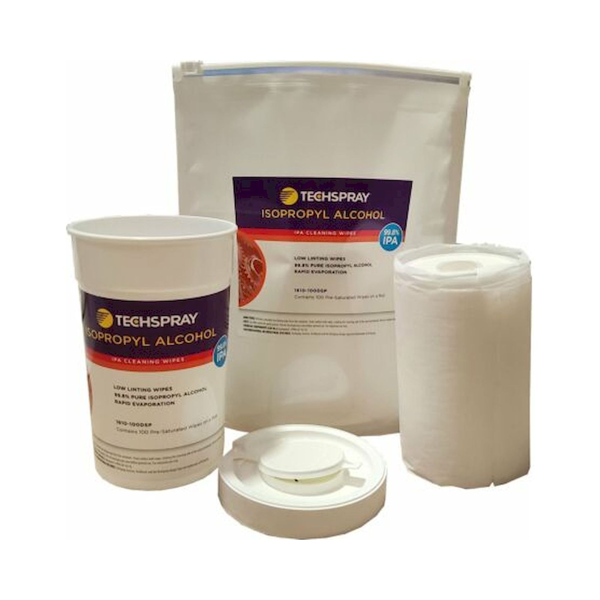 Techspray 1610-100K. Reinigungstücher mit Isopropyl-Alkohol 100 Stück