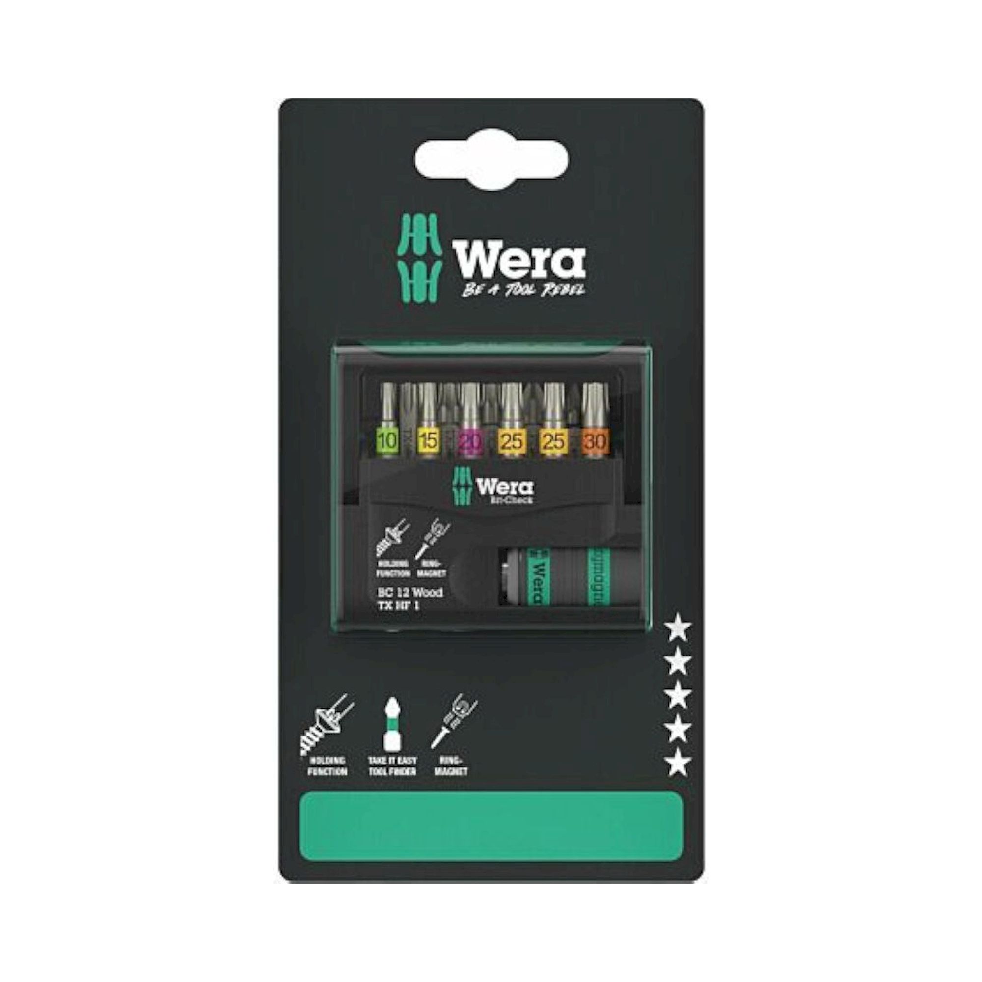 Wera 05073641001. Bit-Check 12 Wood TX HF 1 SB, 12-teilig