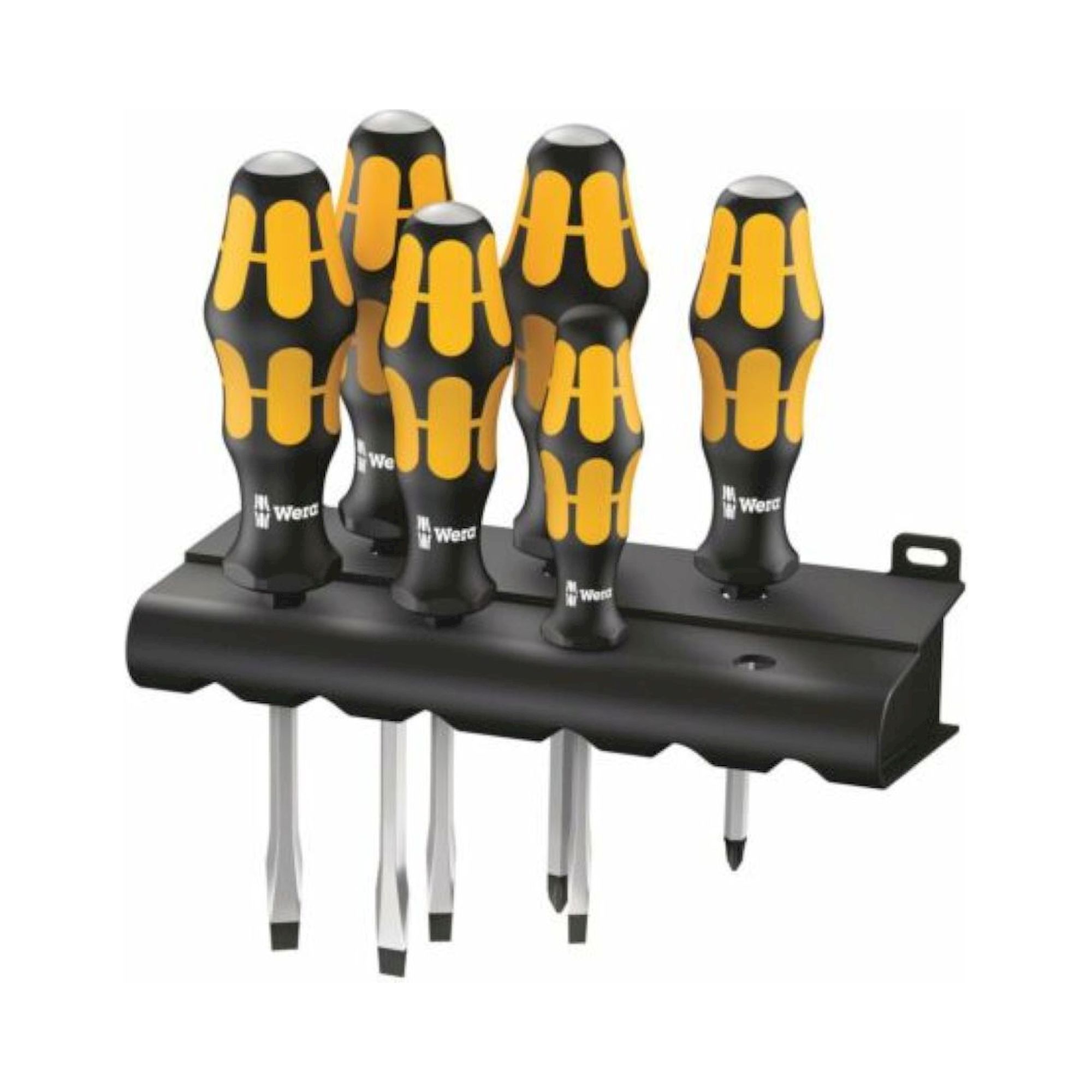 Wera 05018287001. Schraubendrehersatz Kraftform 932/918/6 "Der Schraubmeißel" + Rack, 6-teilig