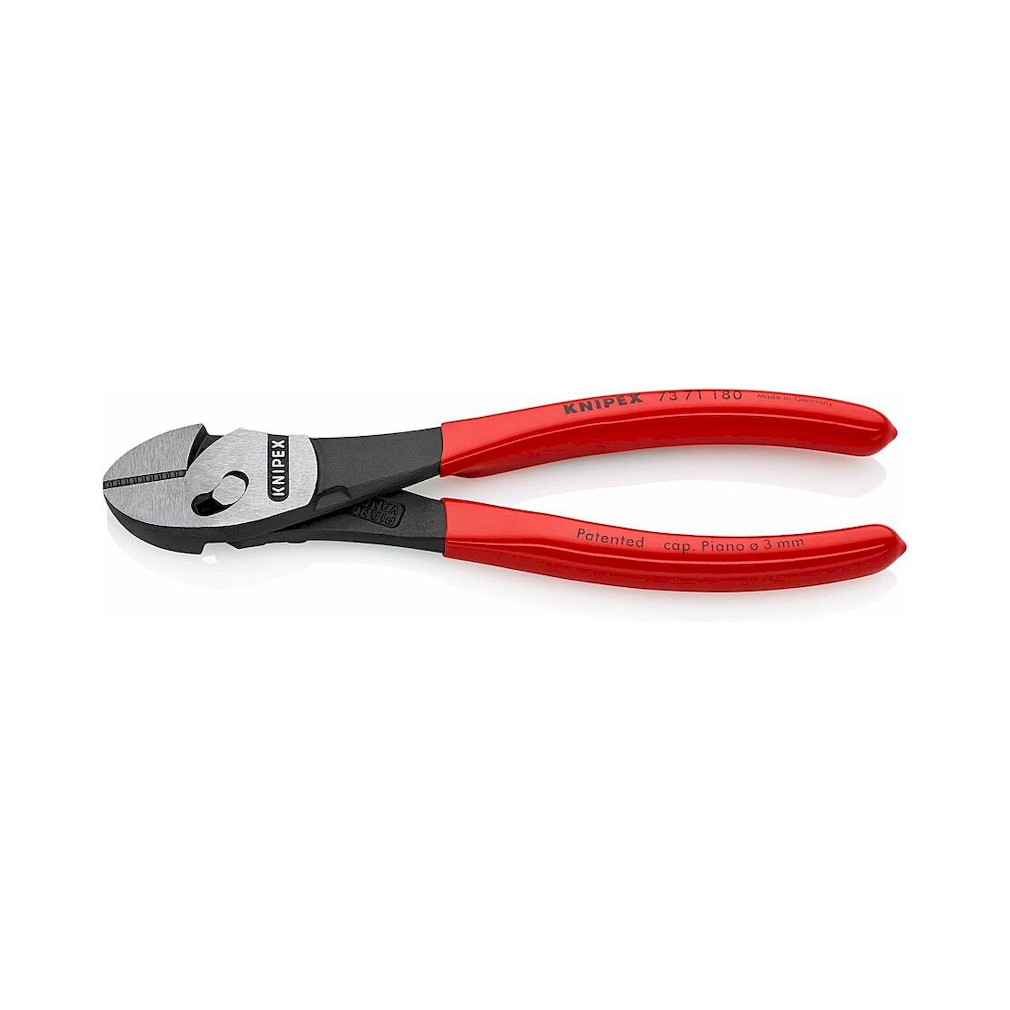 Knipex 73 71 180. TwinForce® Hochleistungs-Seitenschneider, schwarz atramentiert, 180 mm