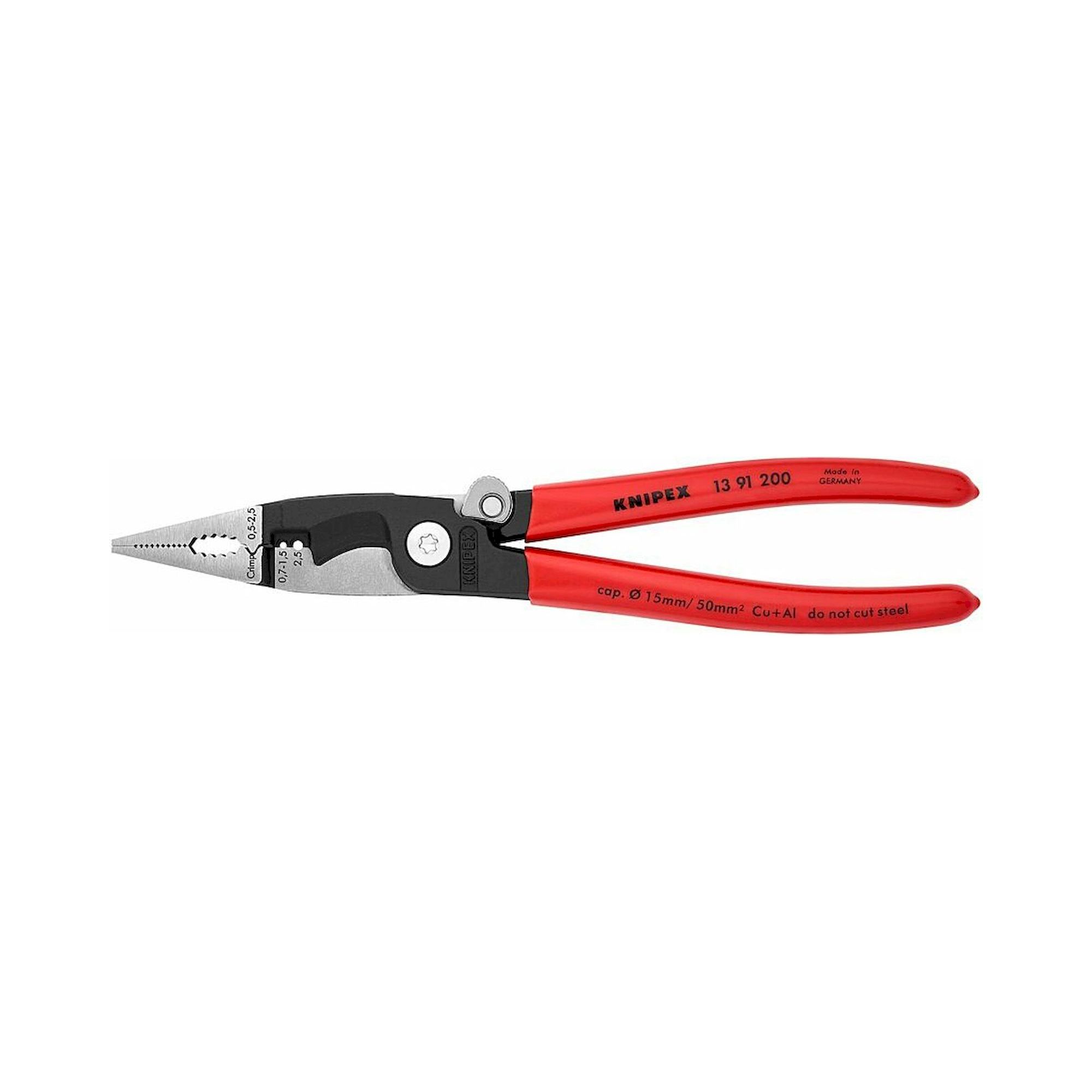 Knipex 13 91 200. Electrical installation pliers, black atramentized, 200 mm