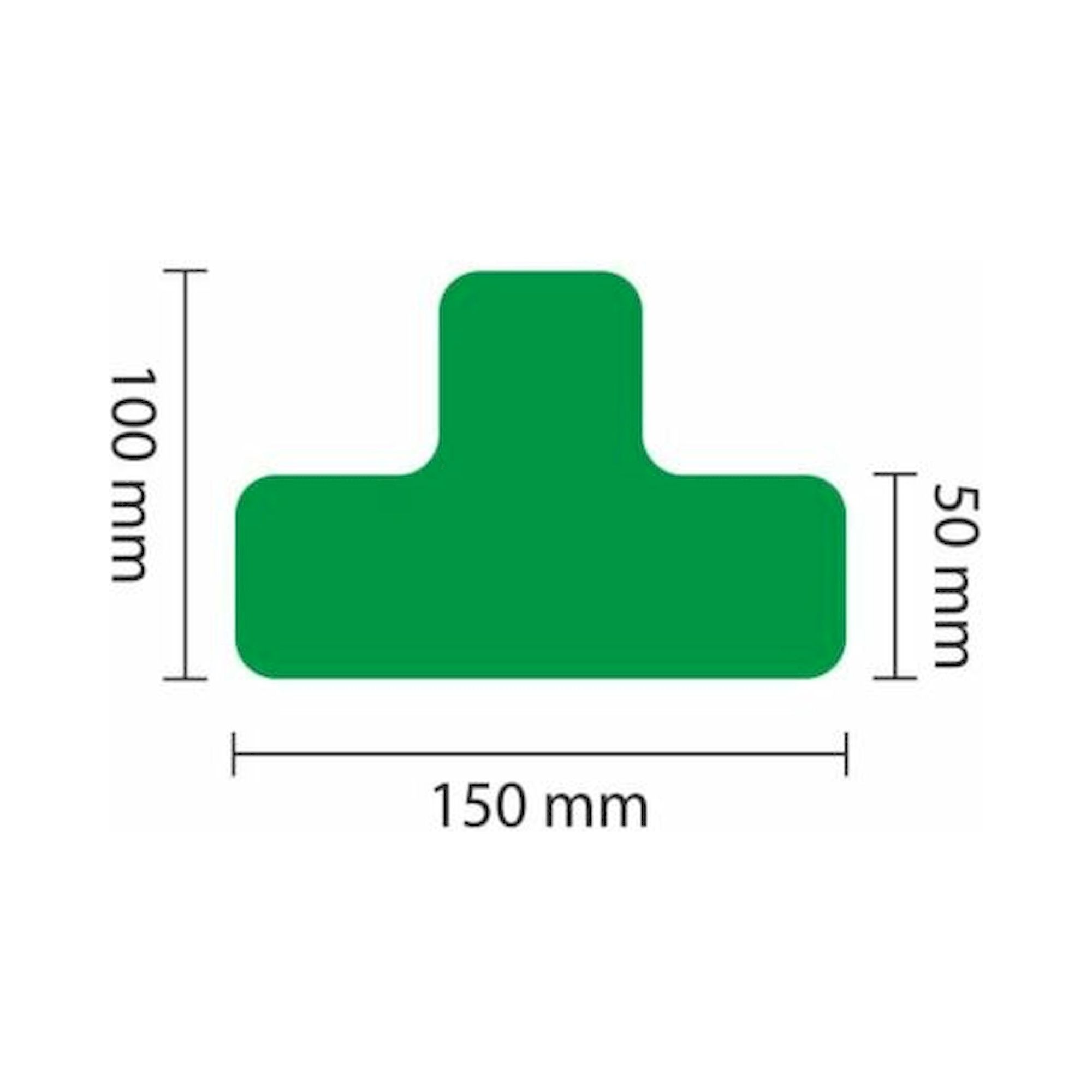 1A Tapes 5110.02.061. WT-5110 Lagerplatzkennz. grün T-Stück 50mm (L:150mm), VPE 25 Stück