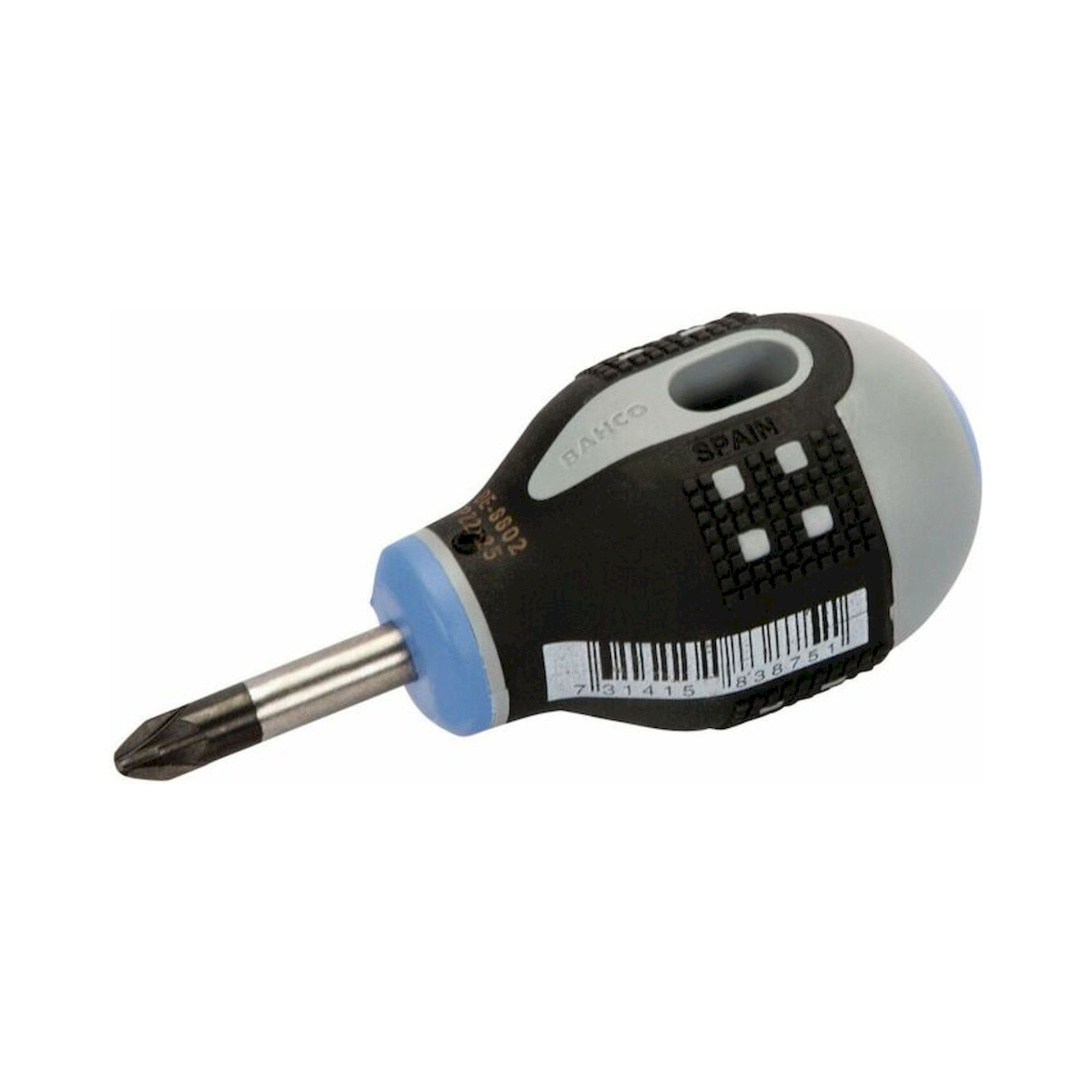 Bahco BE-8802. ERGO™ Pozidriv Schraubendreher mit kurzem Gummigriff, PZ2 x 25 mm