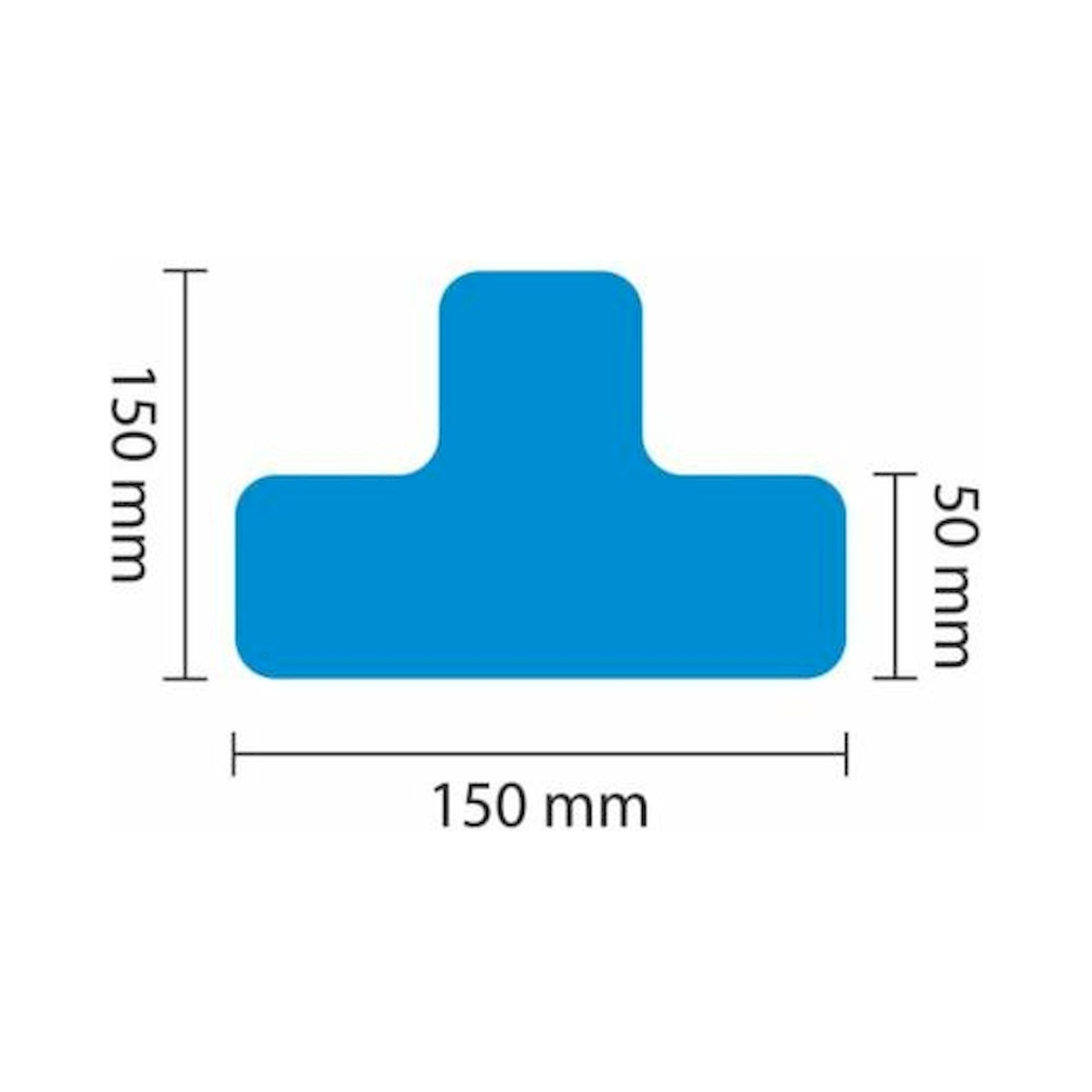 1A Tapes 5110.10.061. WT-5110 Lagerplatzkennz. blau T-Stück 50mm (L:150mm), VPE 25 Stück