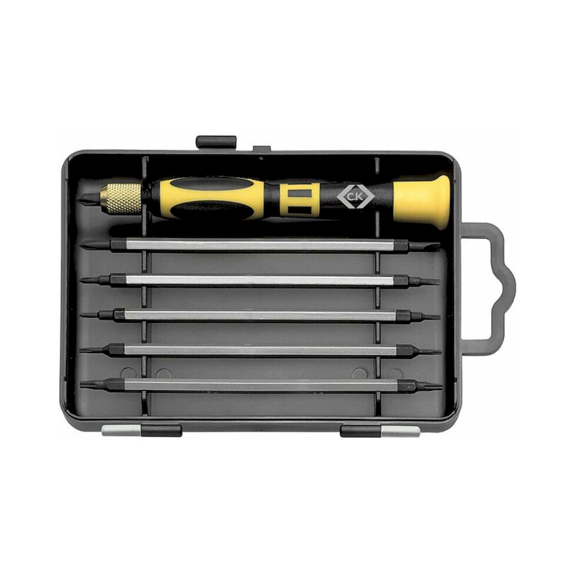 C.K T4896. Precision screwdriver set with 6 double blades