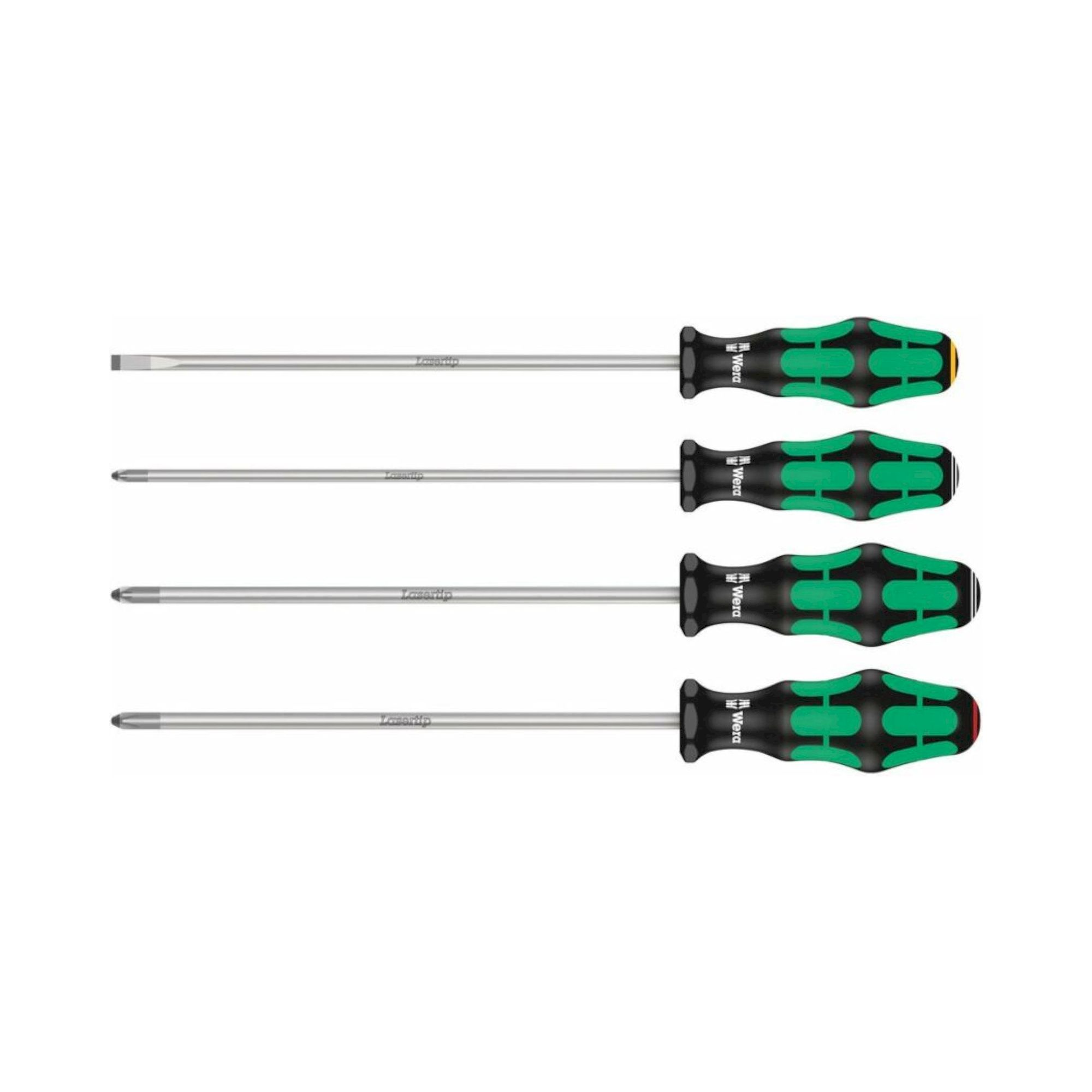 Wera 05347736002. Schraubendrehersatz Kraftform Plus Lasertip mit 200 mm langen Klingen, 4-teilig