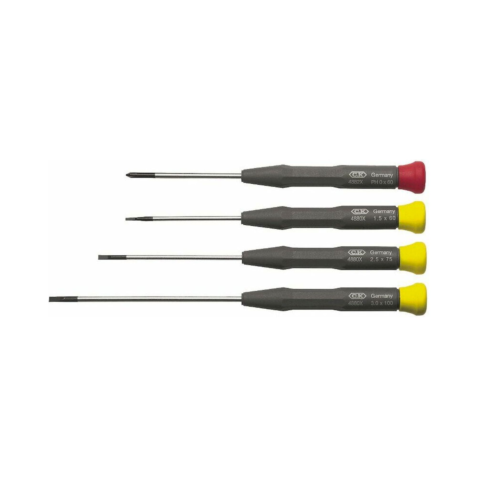 C.K T4884X. Xonic screwdriver set slotted / pH, 4-piece