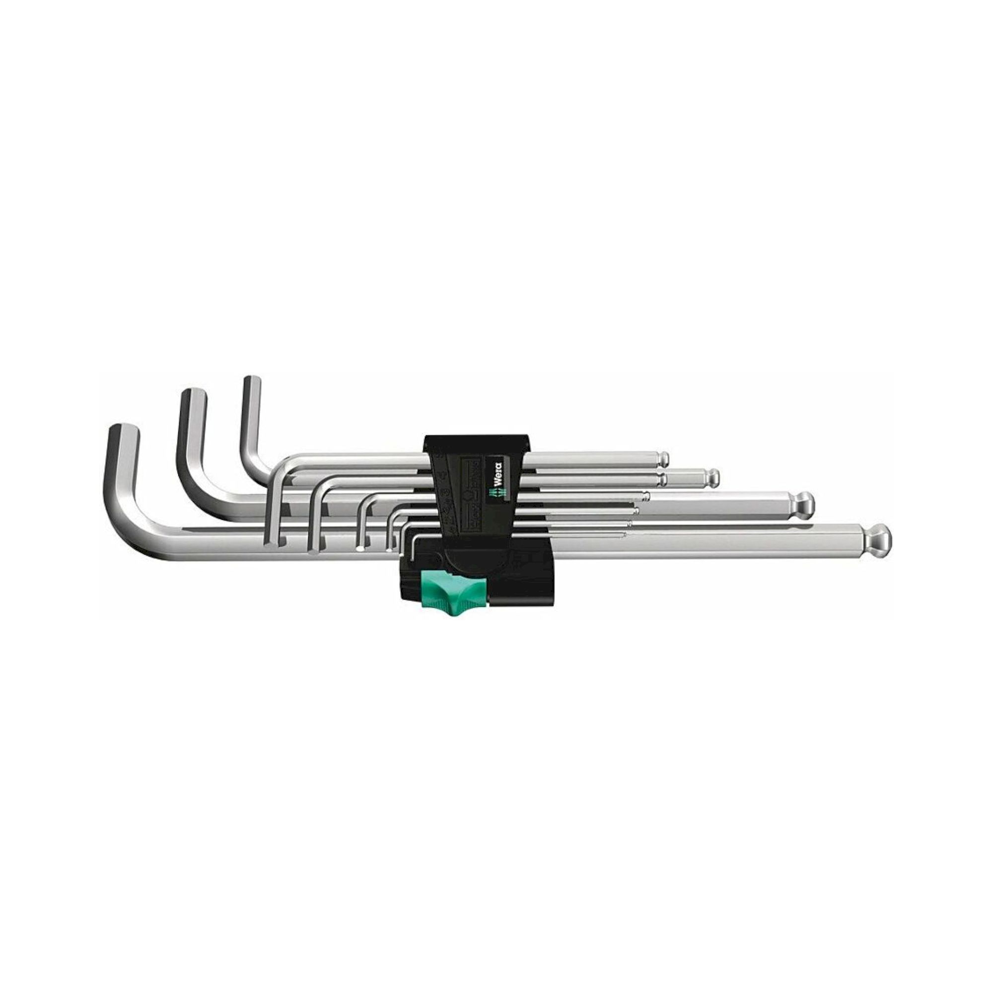 Wera 05022087001. 950 PKL/9 SM N Winkelschlüsselsatz, metrisch, gestellverchromt