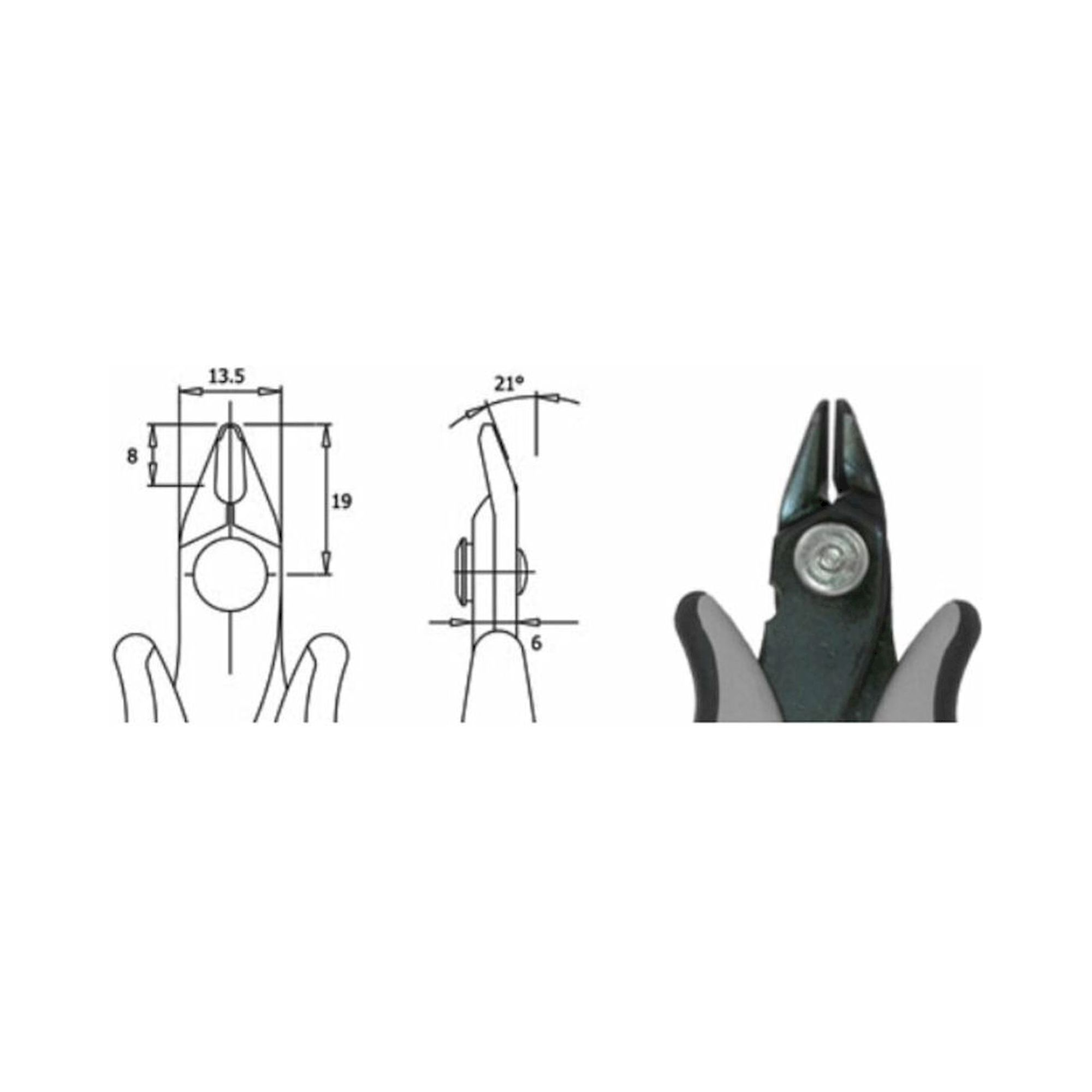 Piergiacomi ITR 58 D. ESD Seitenschneider, induktiv gehärtet, Cu 2,05 mm, 138 mm